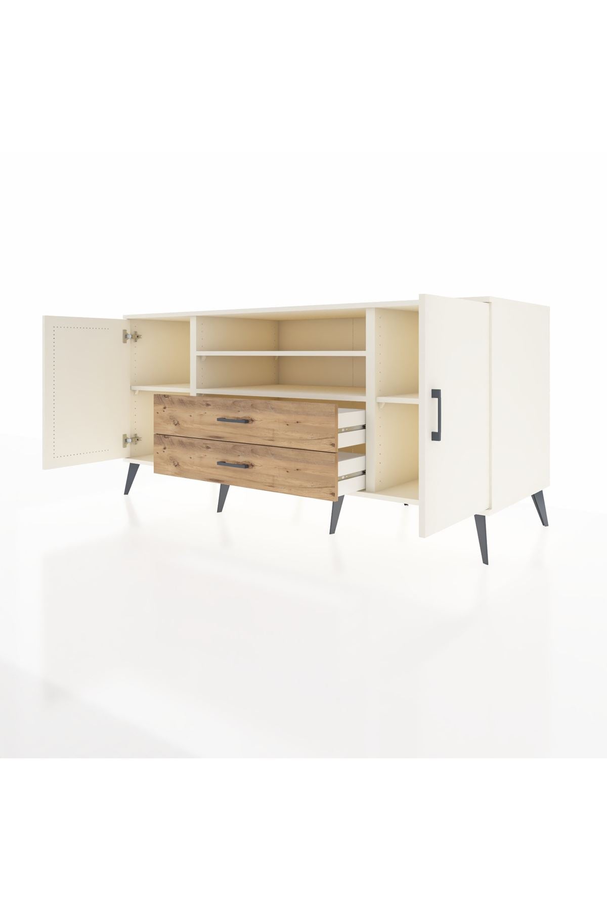 Kronos Konsol 4 Raflı 2 Çekmeceli 2 Kapaklı 176x59x83 - S610M018V06C