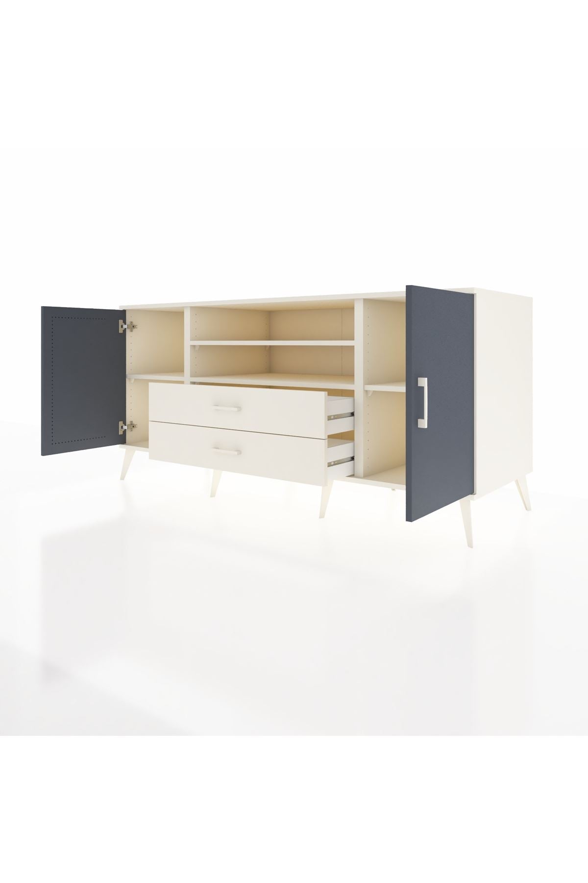Kronos Konsol 4 Raflı 2 Çekmeceli 2 Kapaklı 176x59x83 - S610M018V07C