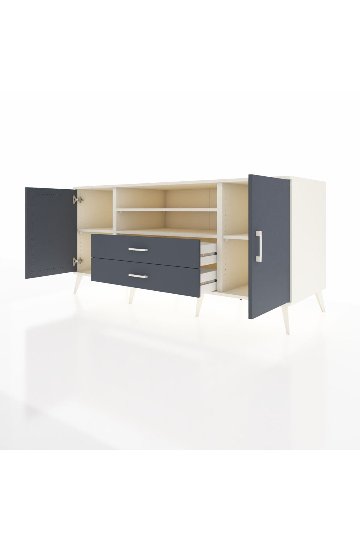 Kronos Konsol 4 Raflı 2 Çekmeceli 2 Kapaklı 176x59x83 - S610M018V08C