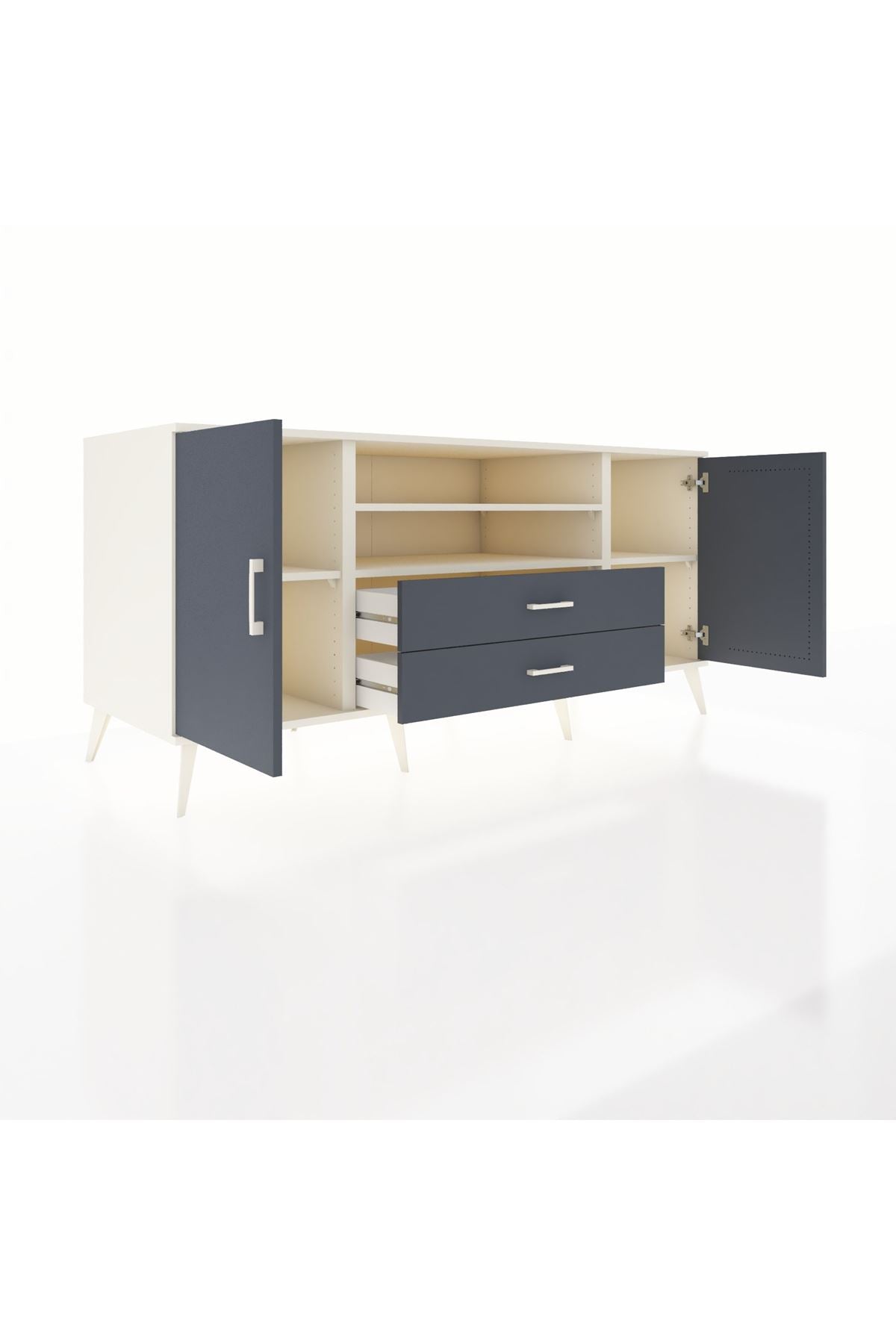 Kronos Konsol 4 Raflı 2 Çekmeceli 2 Kapaklı 176x59x83 - S610M018V08C