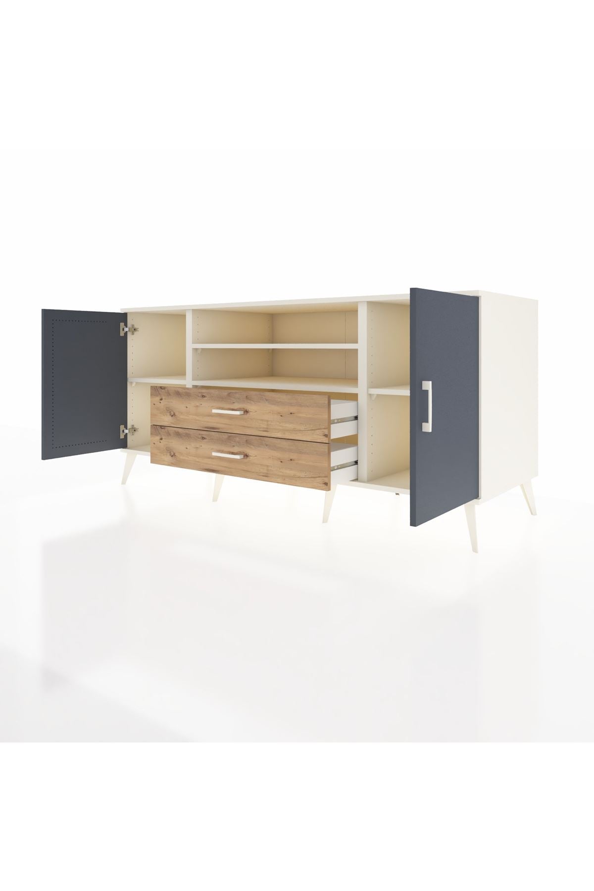Kronos Konsol 4 Raflı 2 Çekmeceli 2 Kapaklı 176x59x83 - S610M018V09C