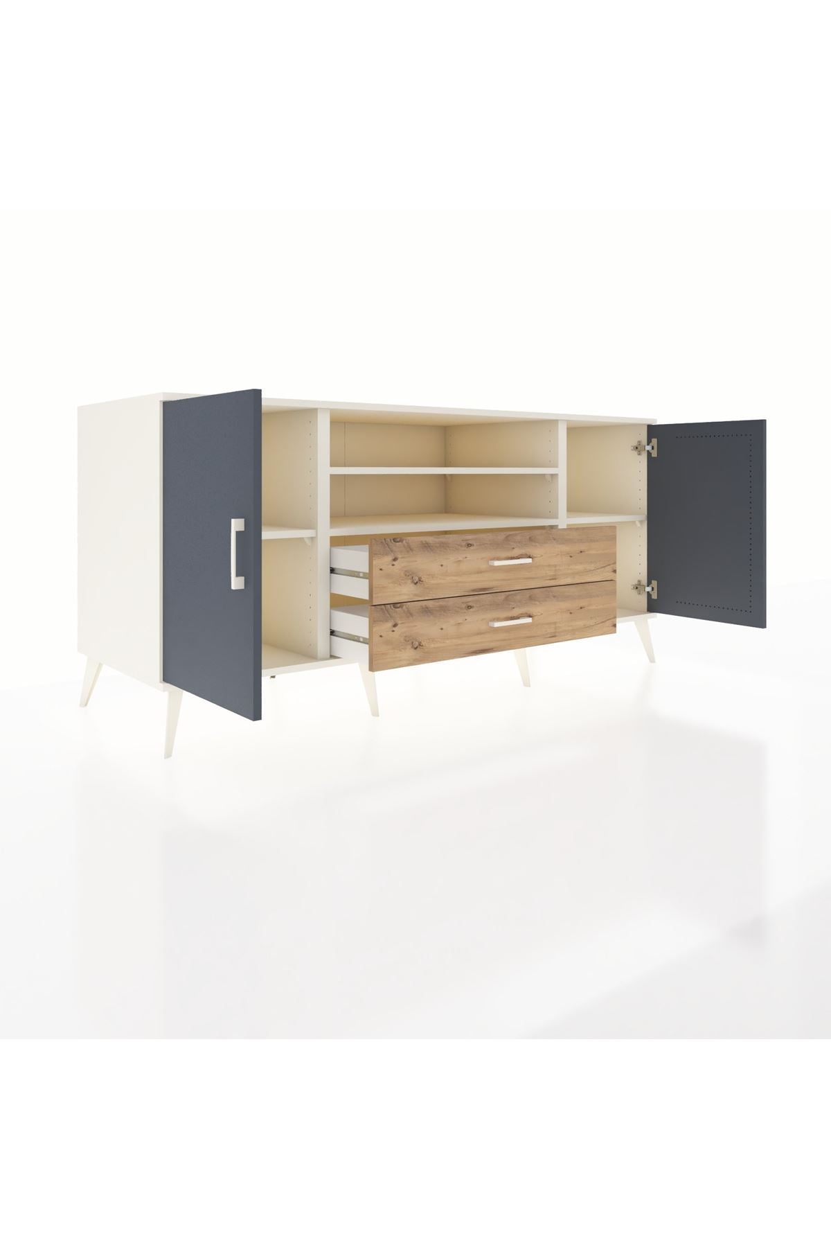 Kronos Konsol 4 Raflı 2 Çekmeceli 2 Kapaklı 176x59x83 - S610M018V09C