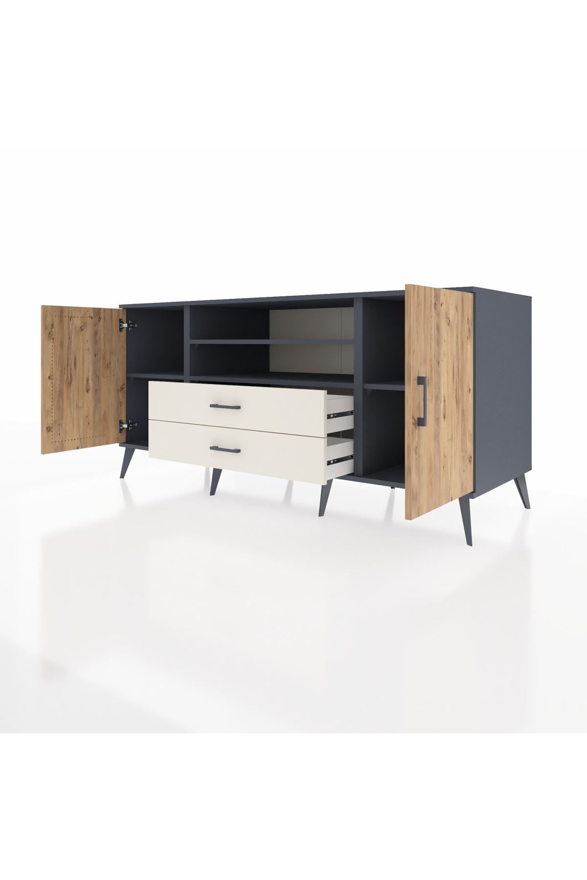 Kronos Konsol 4 Raflı 2 Çekmeceli 2 Kapaklı 176x59x83 - S610M018V10C