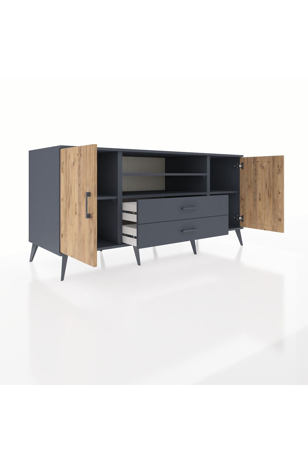 Kronos Konsol 4 Raflı 2 Çekmeceli 2 Kapaklı 176x59x83 - S610M018V11C