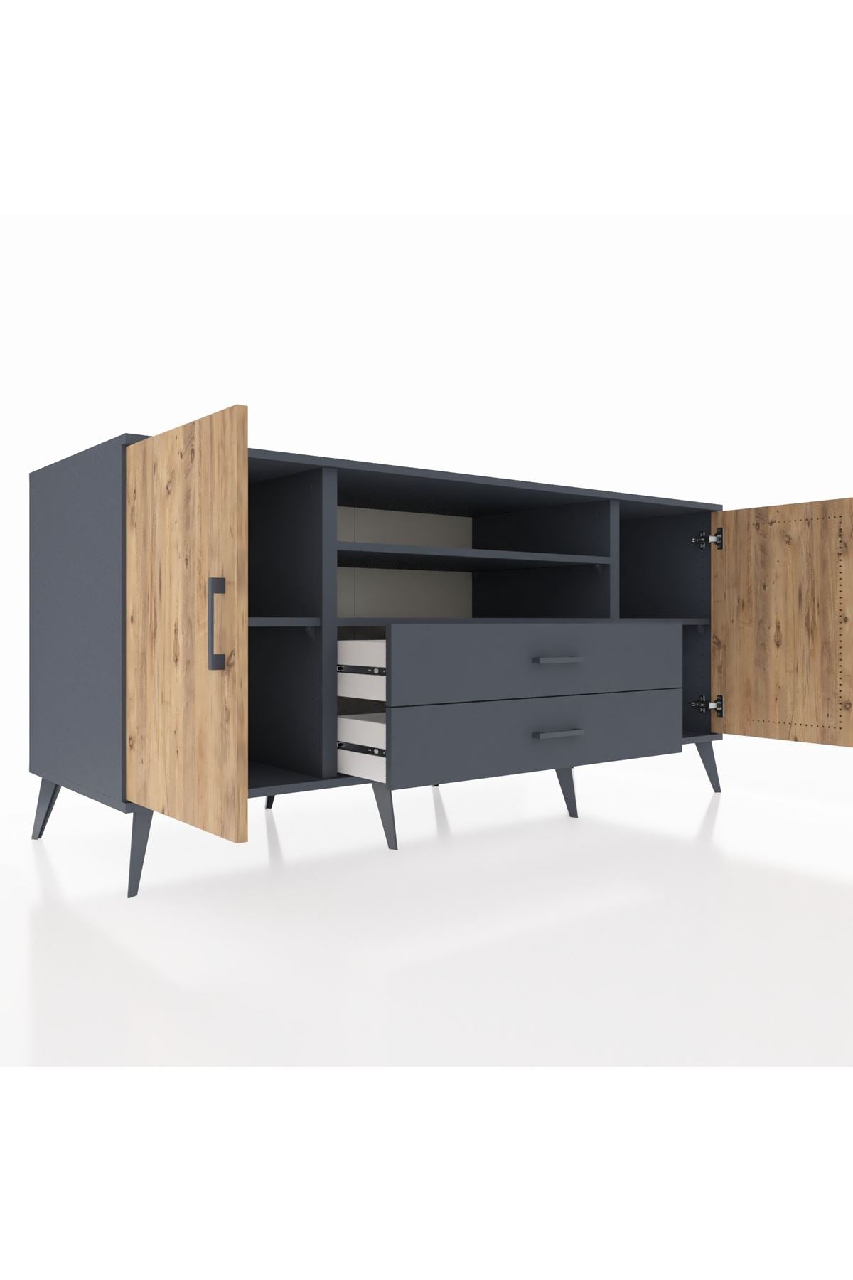 Kronos Konsol 4 Raflı 2 Çekmeceli 2 Kapaklı 176x59x83 - S610M018V11C