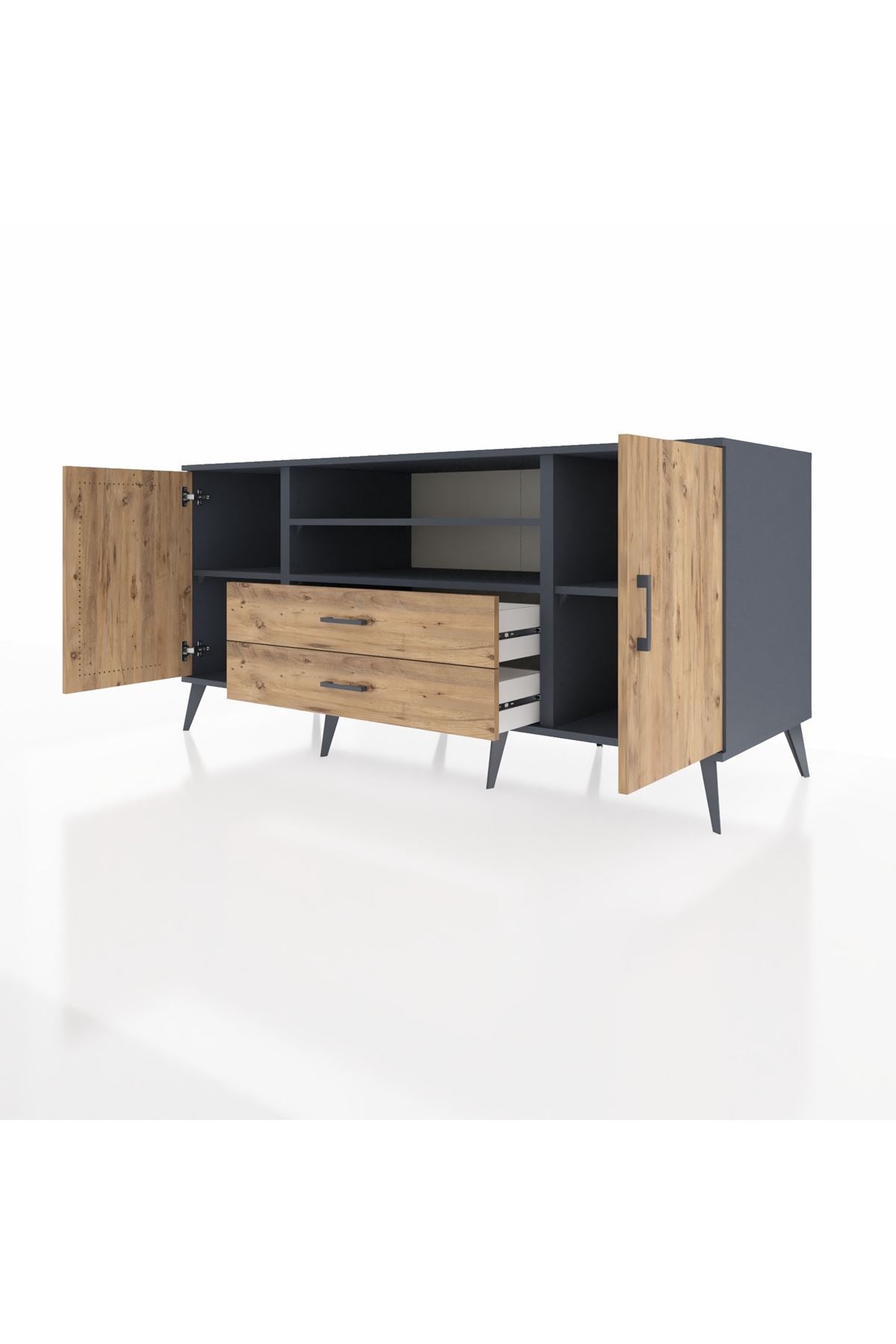 Kronos Konsol 4 Raflı 2 Çekmeceli 2 Kapaklı 176x59x83 - S610M018V12C