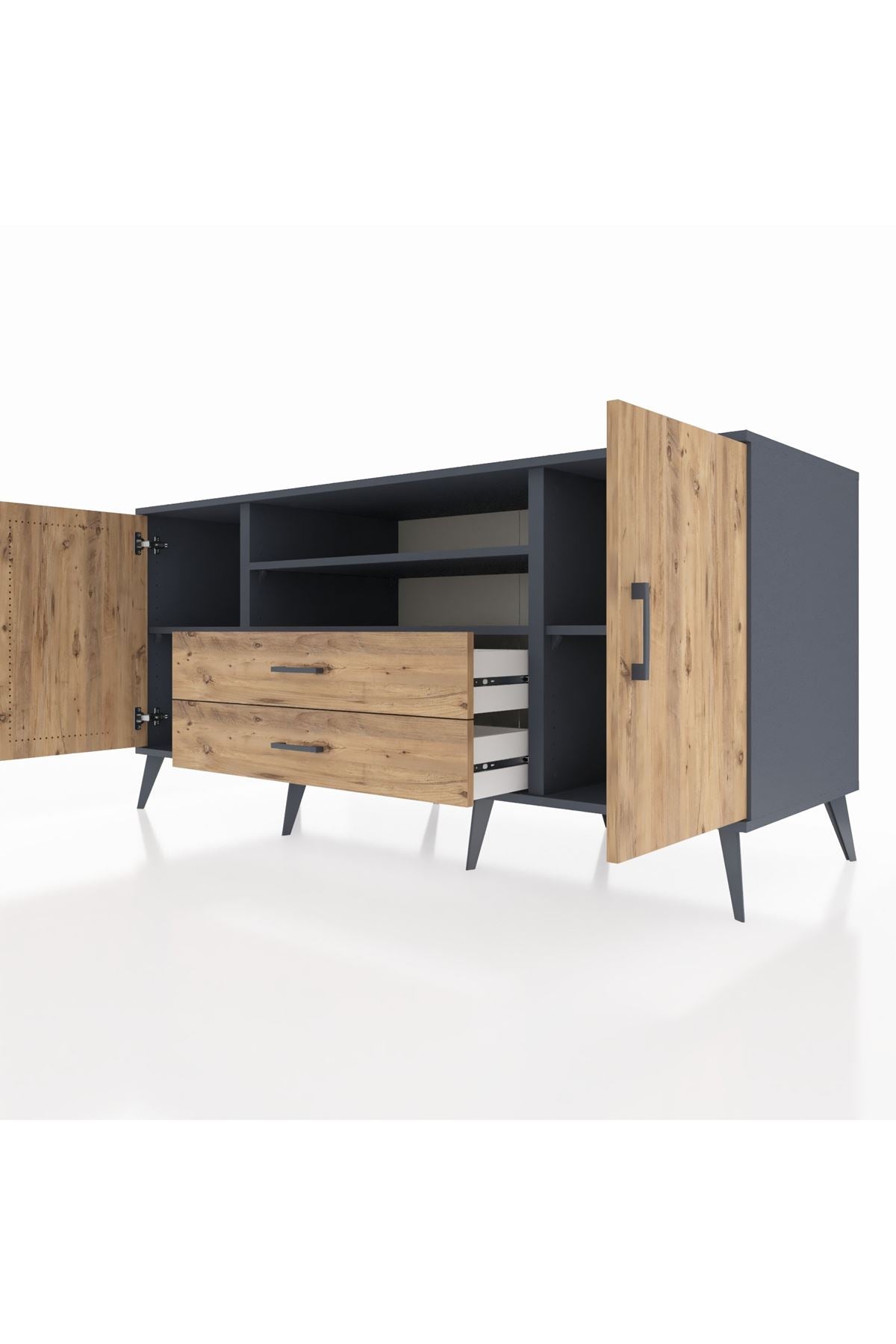 Kronos Konsol 4 Raflı 2 Çekmeceli 2 Kapaklı 176x59x83 - S610M018V12C