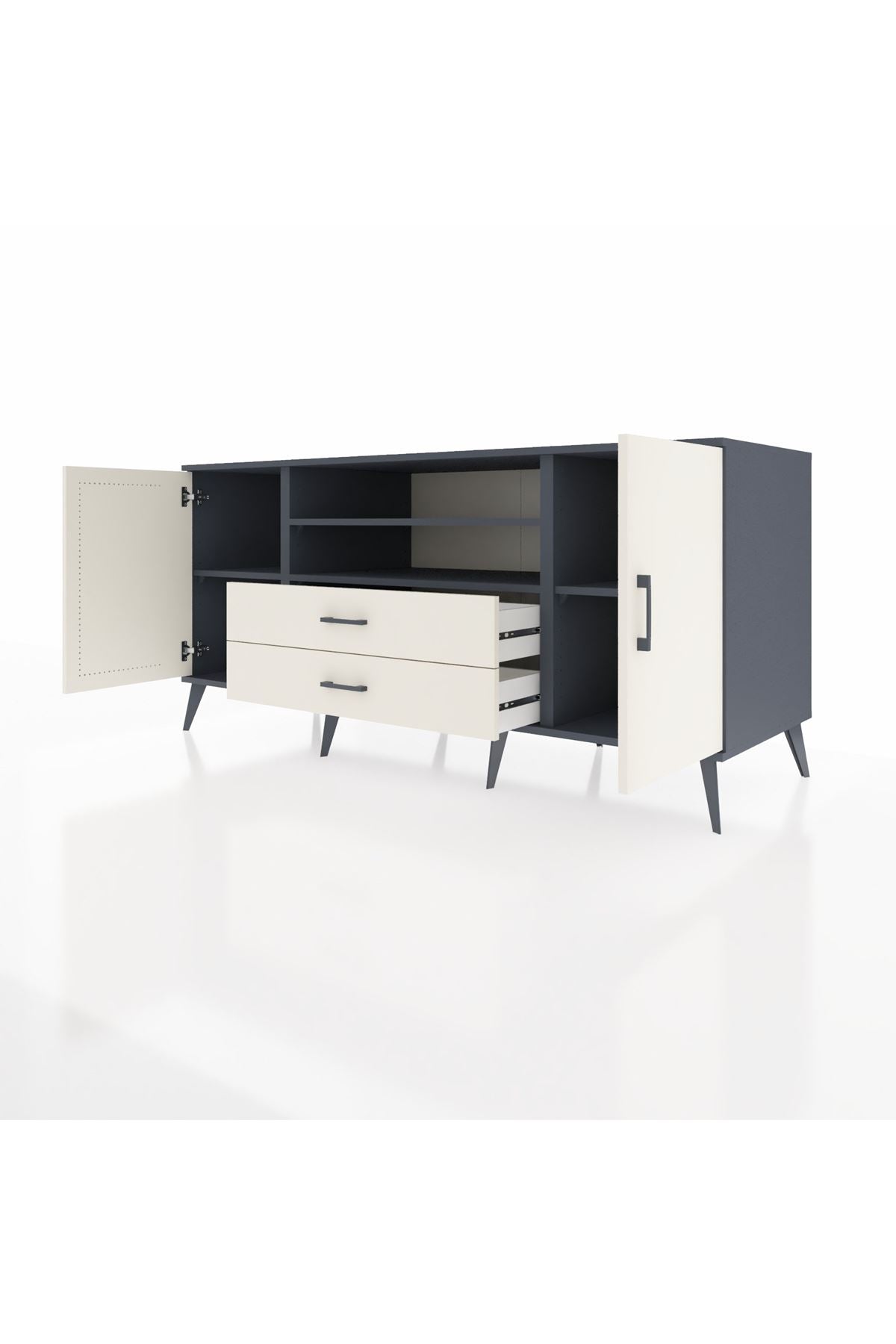 Kronos Konsol 4 Raflı 2 Çekmeceli 2 Kapaklı 176x59x83 - S610M018V13C