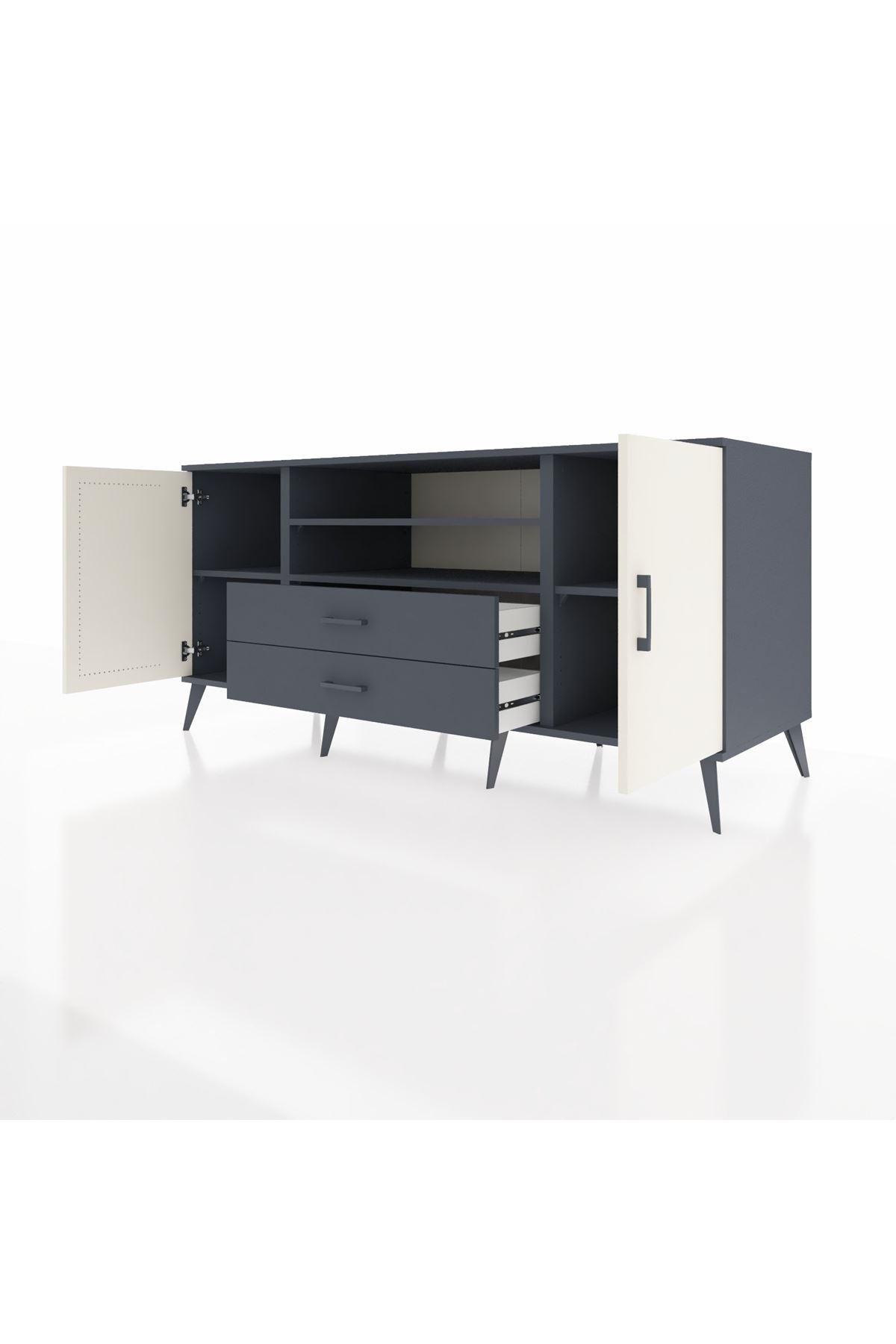 Kronos Konsol 4 Raflı 2 Çekmeceli 2 Kapaklı 176x59x83 - S610M018V14C
