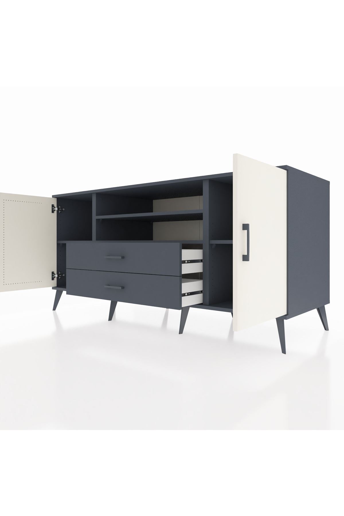 Kronos Konsol 4 Raflı 2 Çekmeceli 2 Kapaklı 176x59x83 - S610M018V14C
