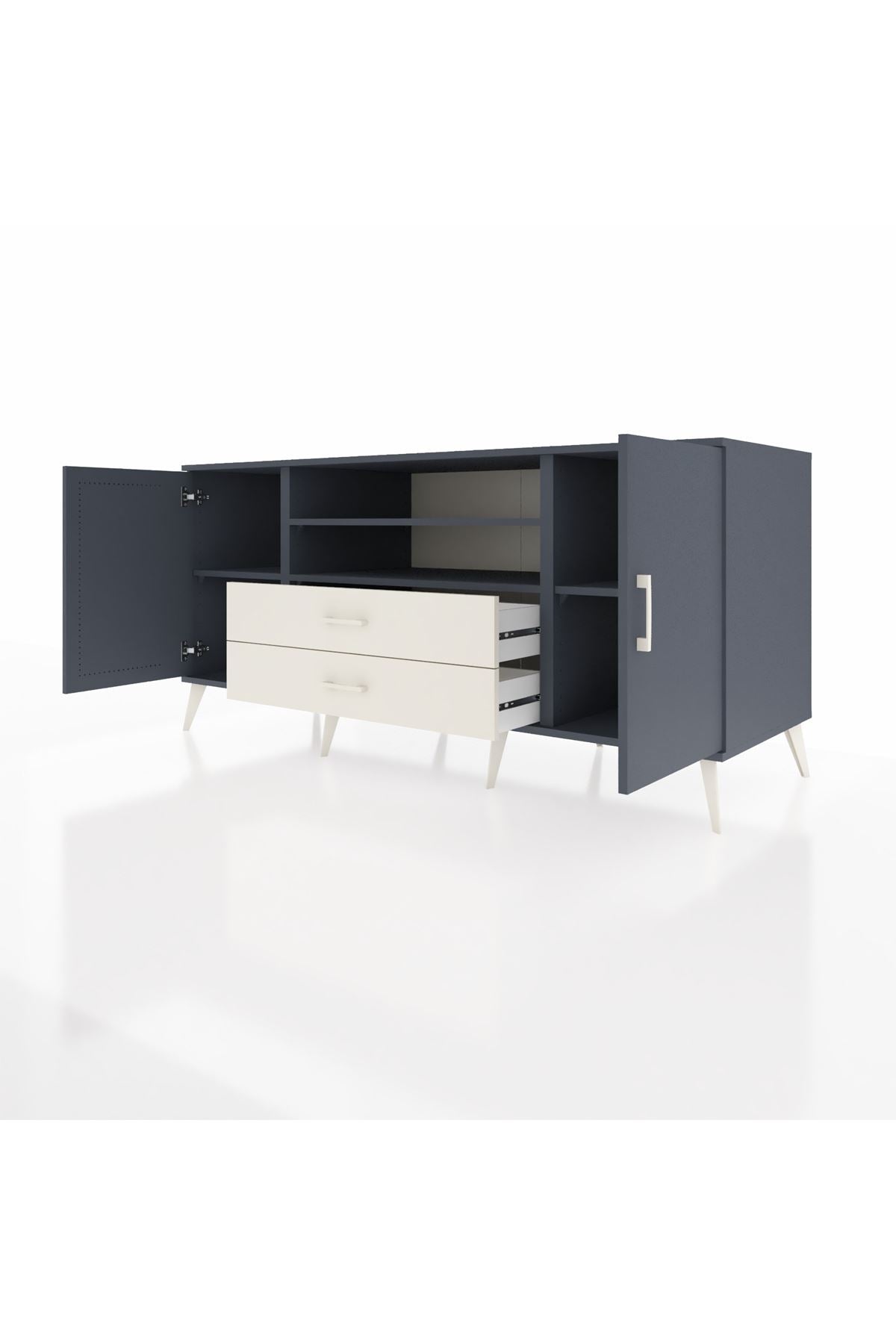Kronos Konsol 4 Raflı 2 Çekmeceli 2 Kapaklı 176x59x83 - S610M018V16C