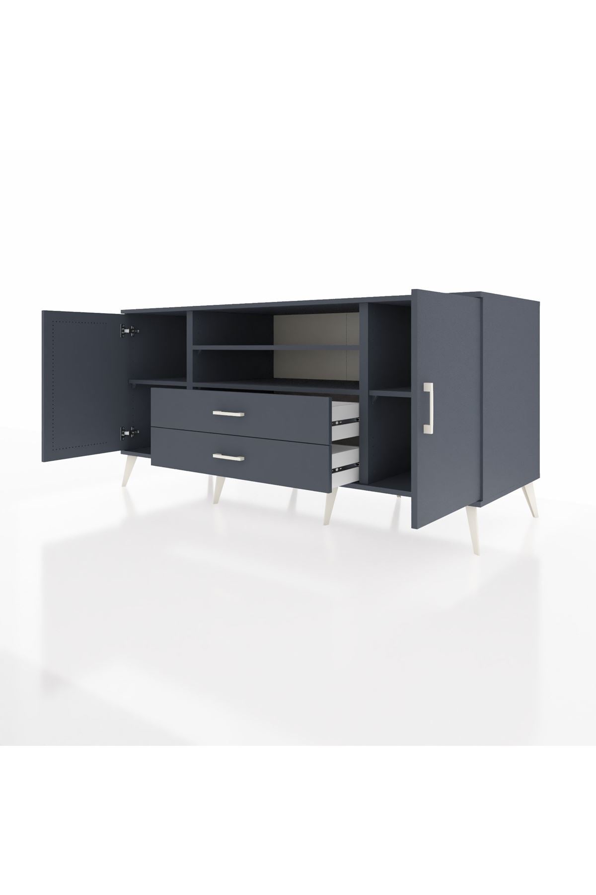 Kronos Konsol 4 Raflı 2 Çekmeceli 2 Kapaklı 176x59x83 - S610M018V17C