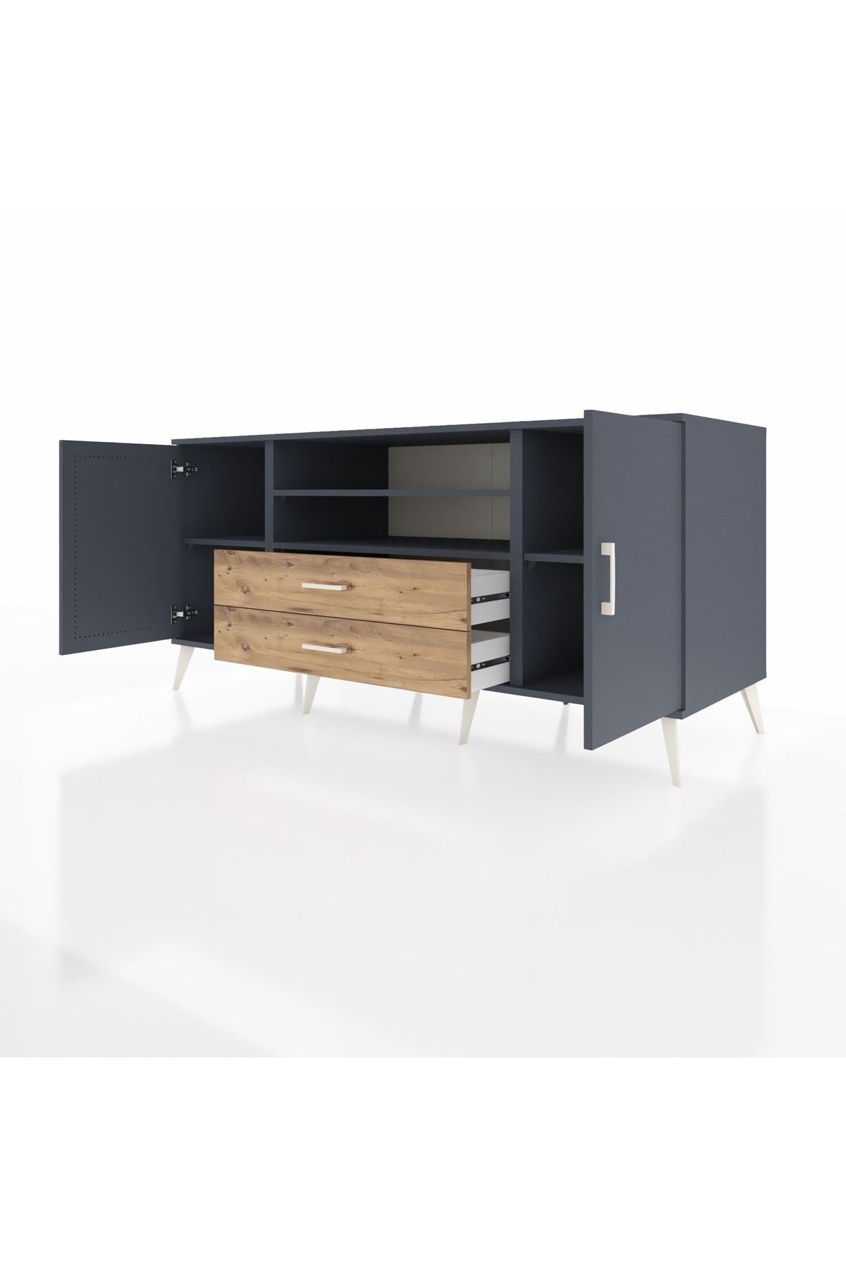 Kronos Konsol 4 Raflı 2 Çekmeceli 2 Kapaklı 176x59x83 - S610M018V18C