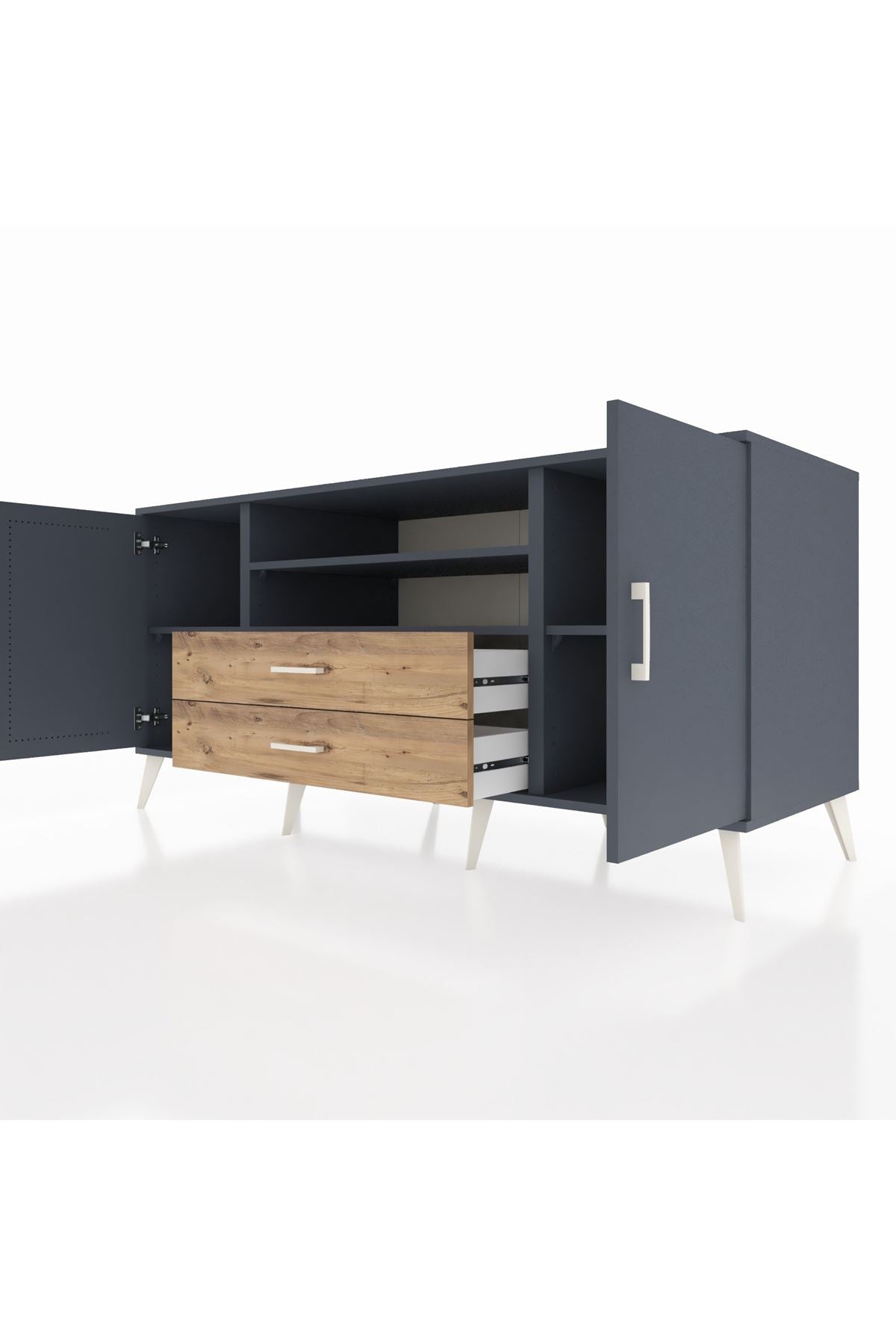 Kronos Konsol 4 Raflı 2 Çekmeceli 2 Kapaklı 176x59x83 - S610M018V18C