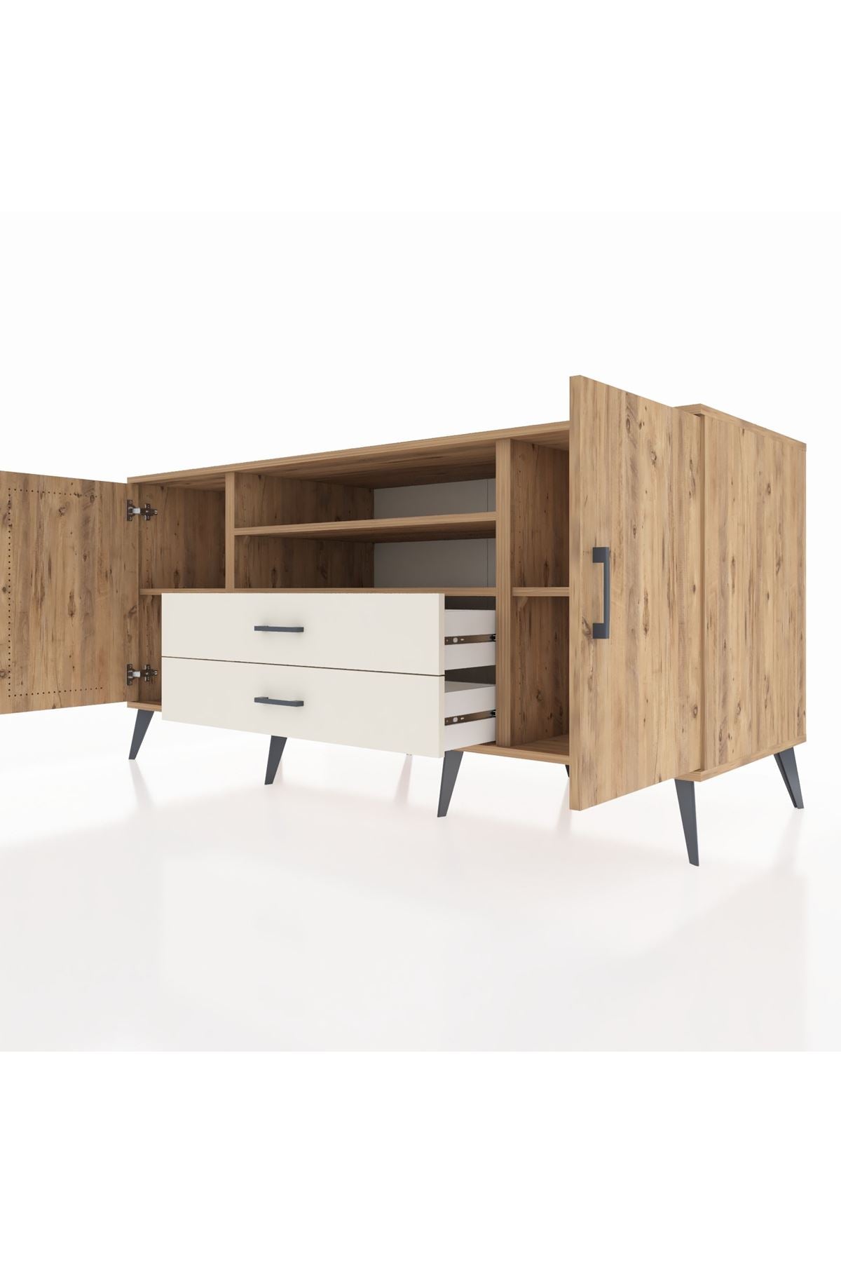 Kronos Konsol 4 Raflı 2 Çekmeceli 2 Kapaklı 176x59x83 - S610M018V19C