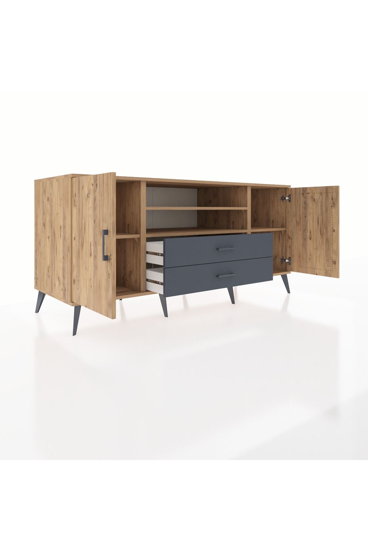 Kronos Konsol 4 Raflı 2 Çekmeceli 2 Kapaklı 176x59x83 - S610M018V20C