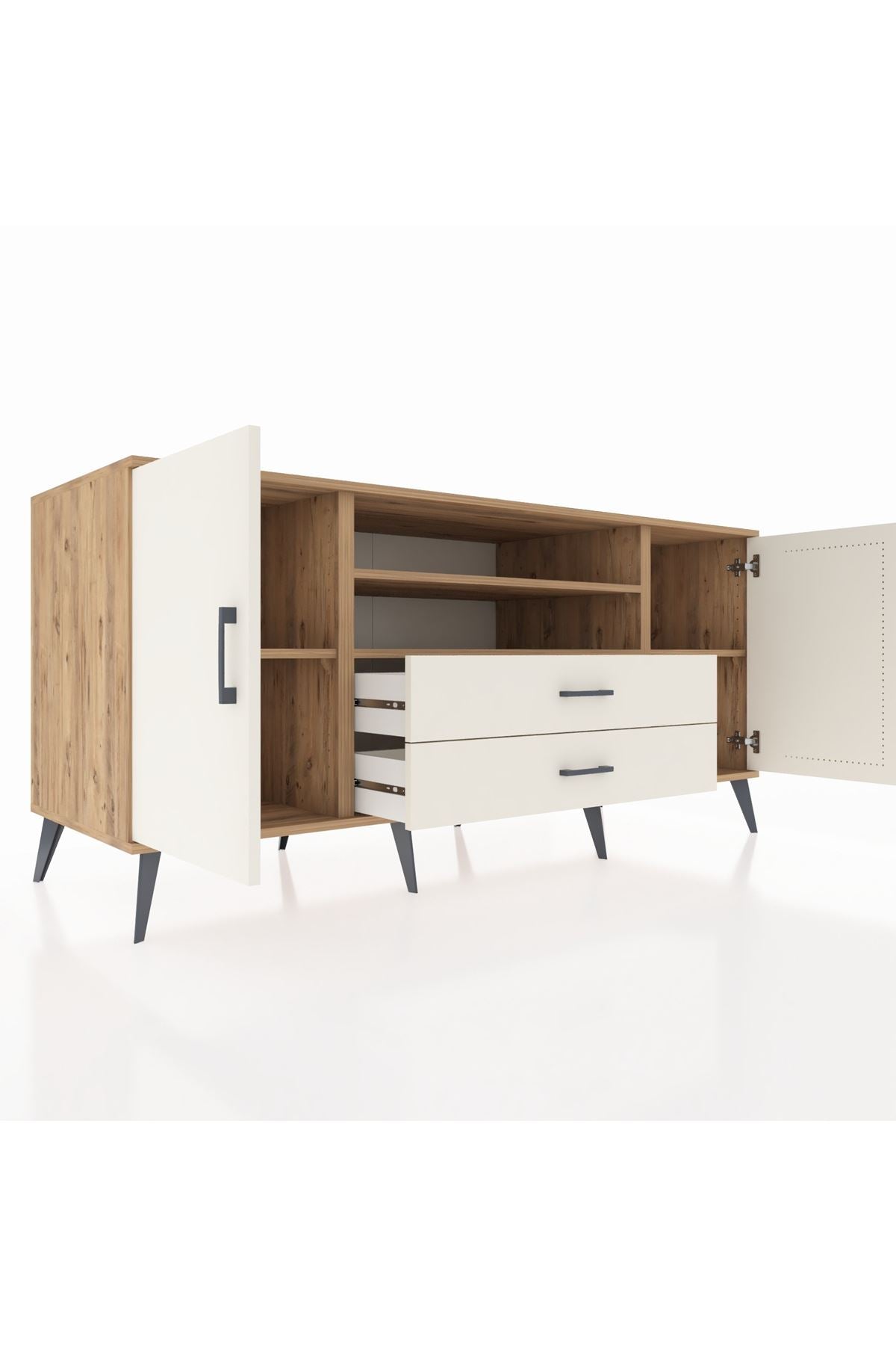 Kronos Konsol 4 Raflı 2 Çekmeceli 2 Kapaklı 176x59x83 - S610M018V22C
