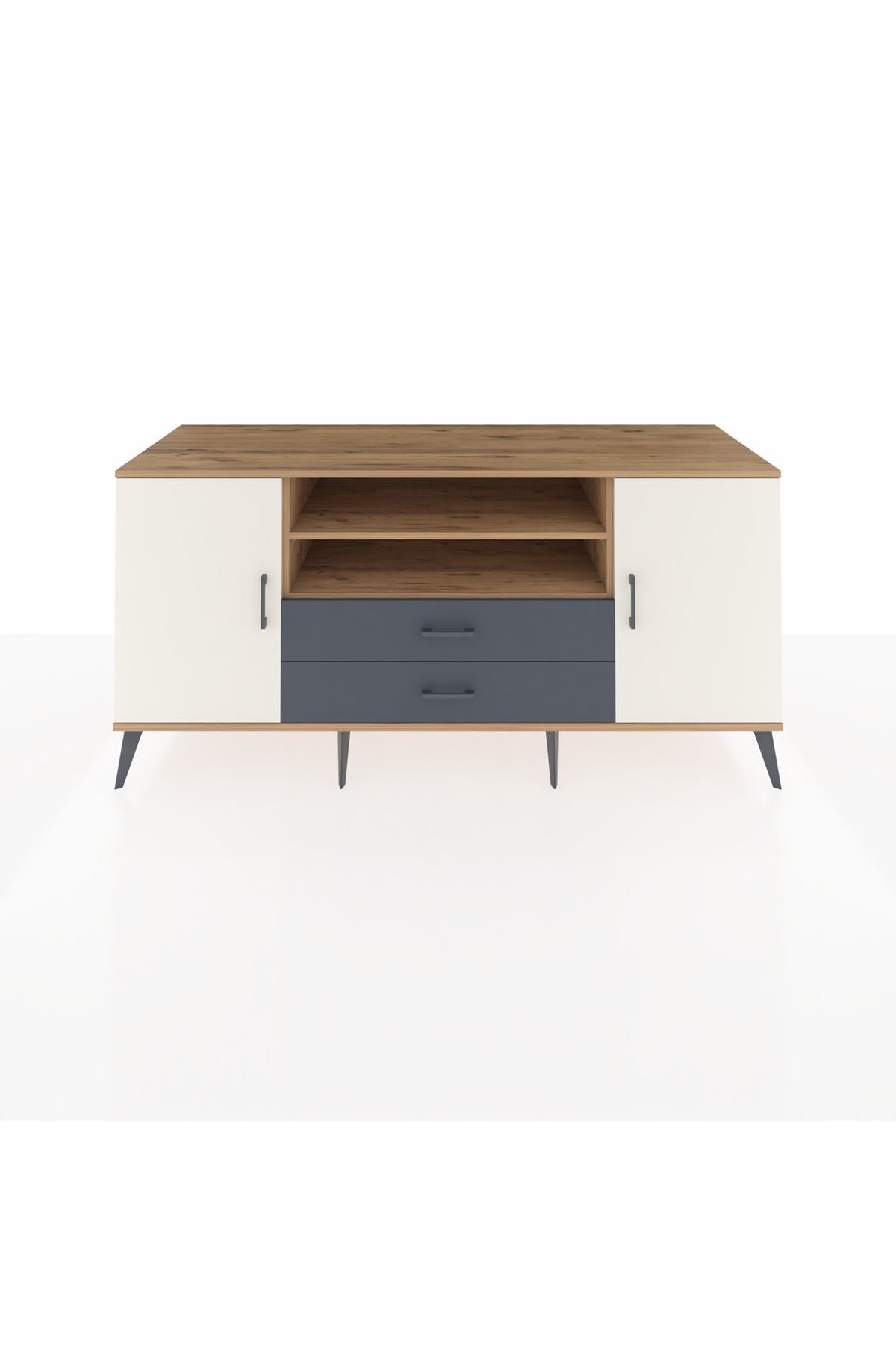 Kronos Konsol 4 Raflı 2 Çekmeceli 2 Kapaklı 176x59x83 - S610M018V23C