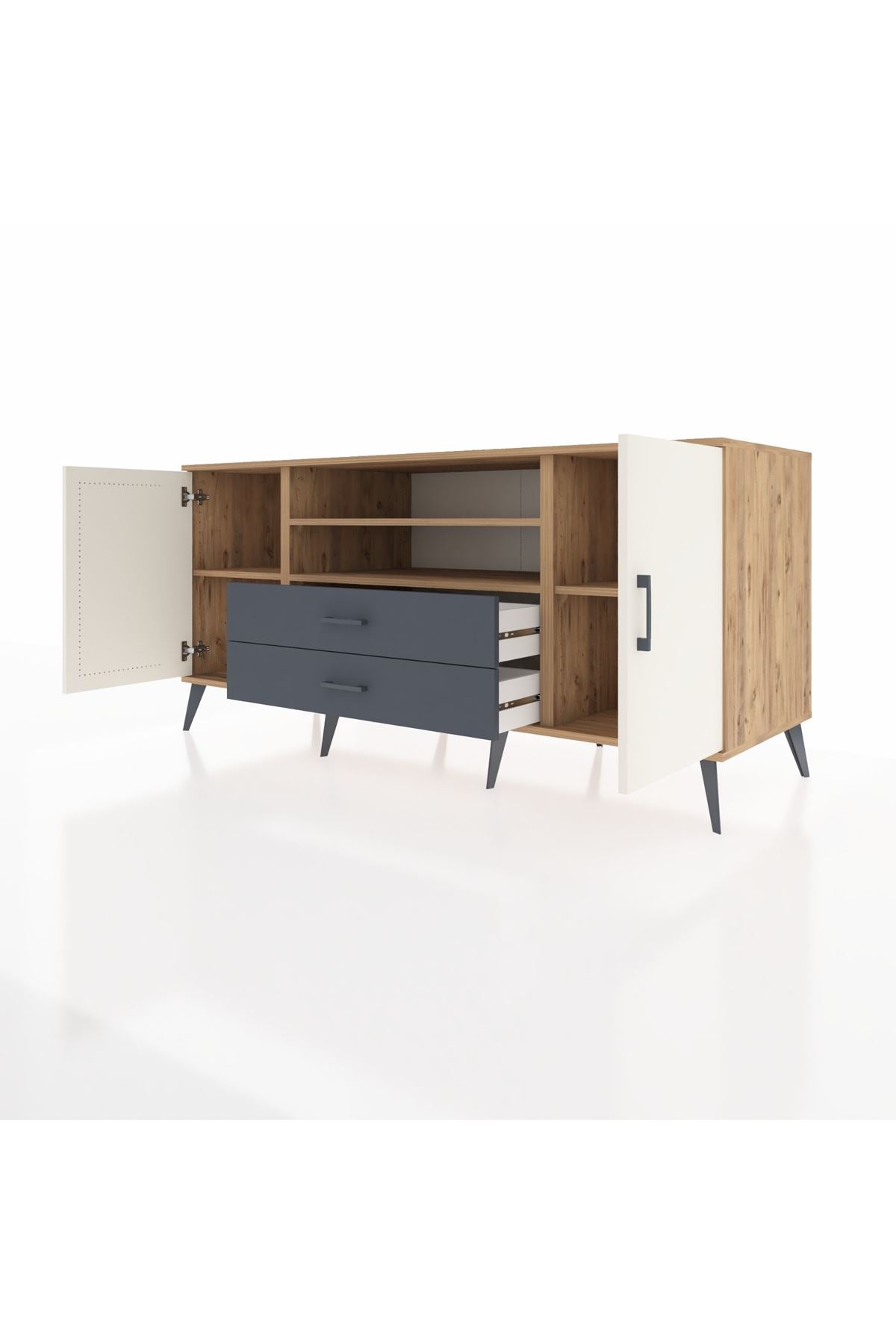 Kronos Konsol 4 Raflı 2 Çekmeceli 2 Kapaklı 176x59x83 - S610M018V23C