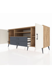 Kronos Konsol 4 Raflı 2 Çekmeceli 2 Kapaklı 176x59x83 - S610M018V23C