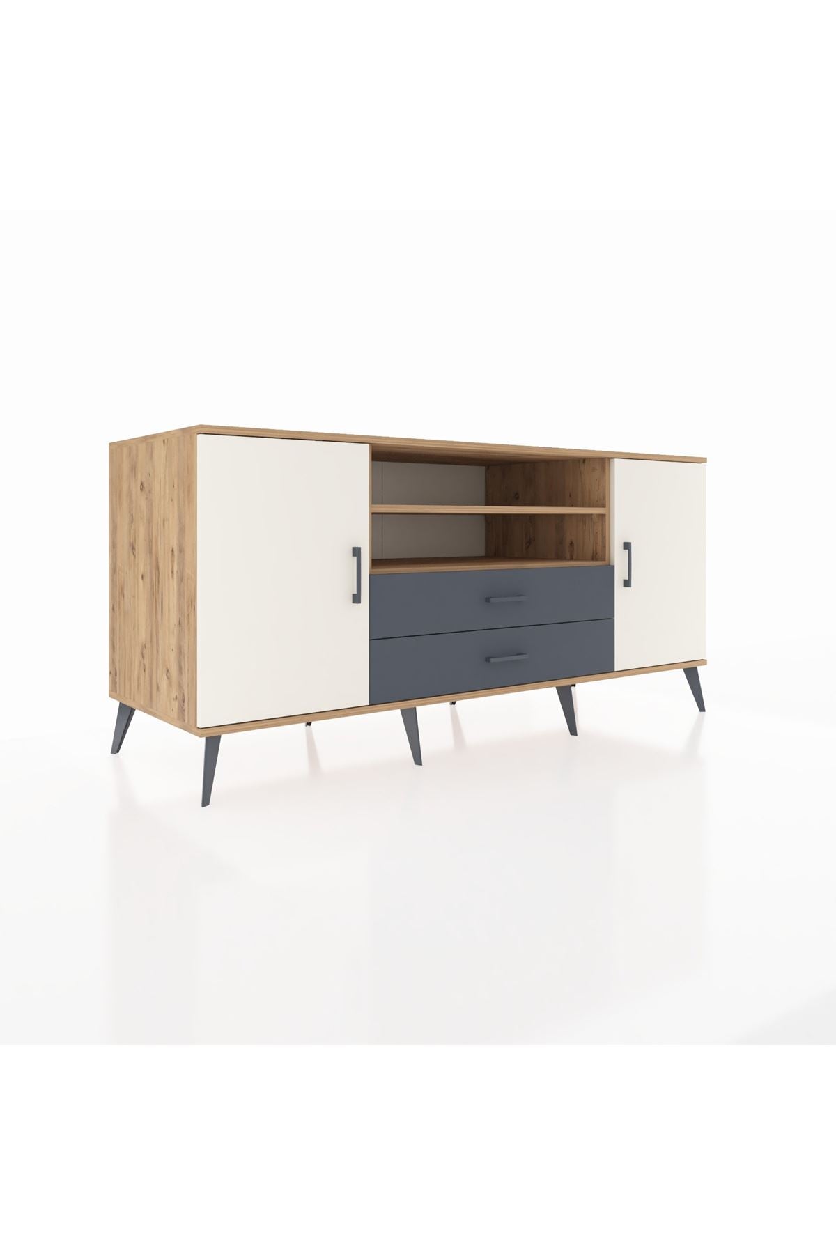 Kronos Konsol 4 Raflı 2 Çekmeceli 2 Kapaklı 176x59x83 - S610M018V23C