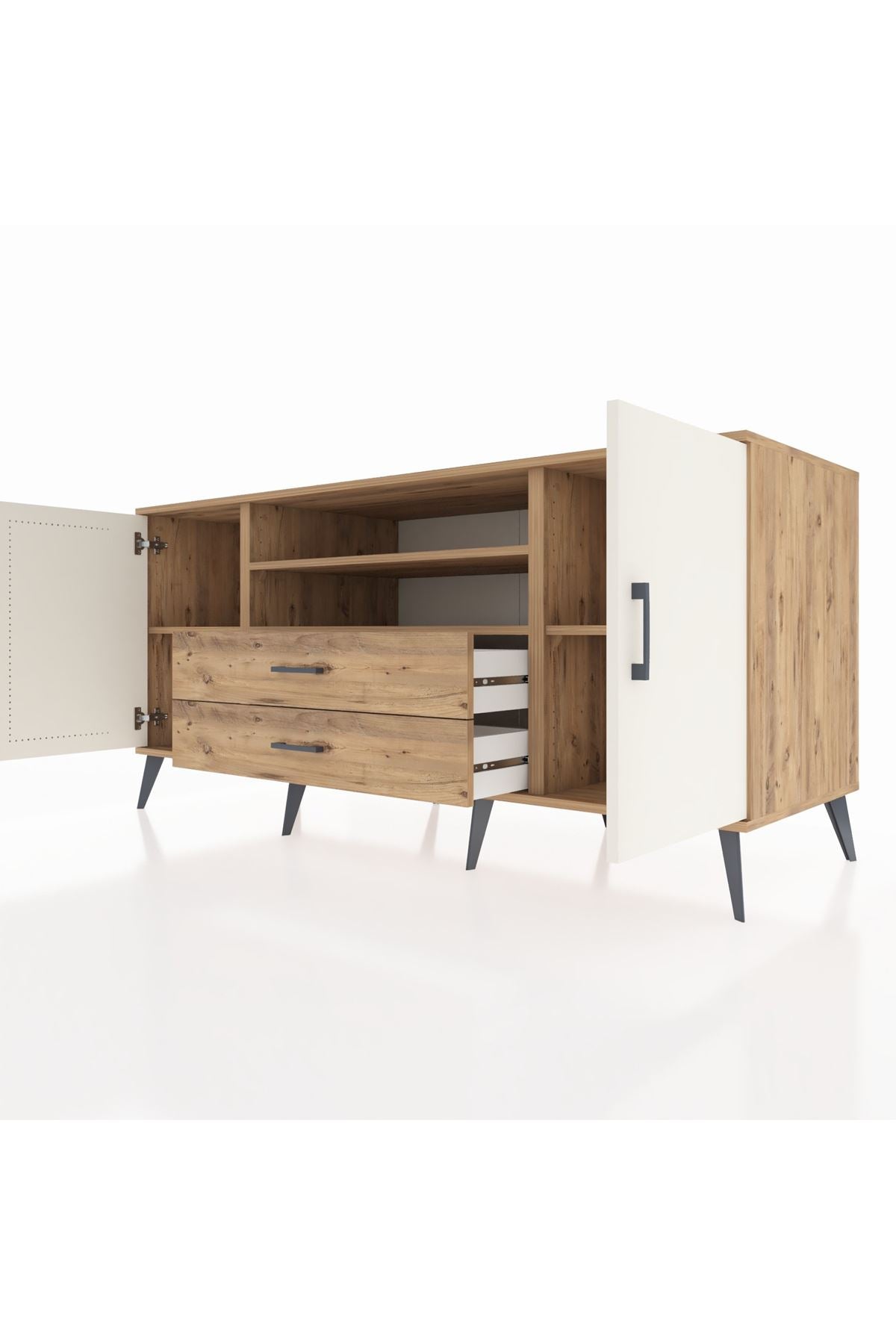 Kronos Konsol 4 Raflı 2 Çekmeceli 2 Kapaklı 176x59x83 - S610M018V24C