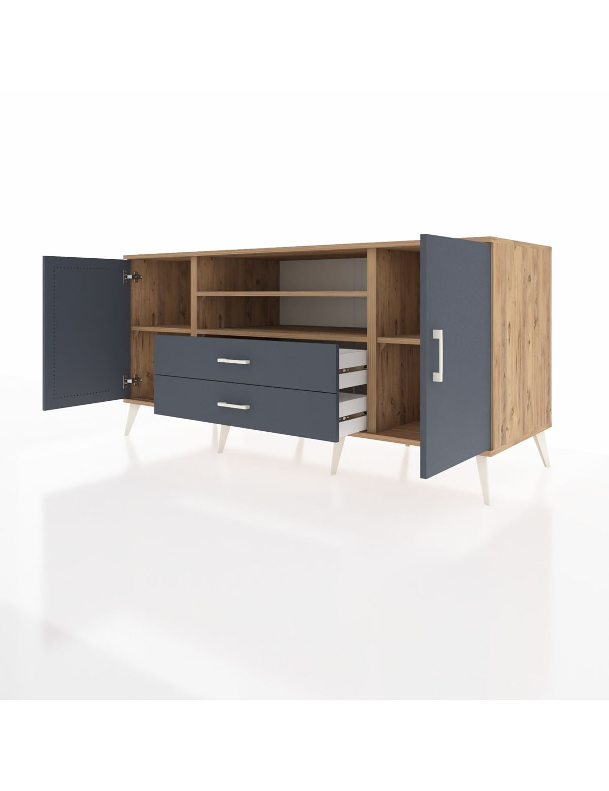 Kronos Konsol 4 Raflı 2 Çekmeceli 2 Kapaklı 176x59x83 - S610M018V26C