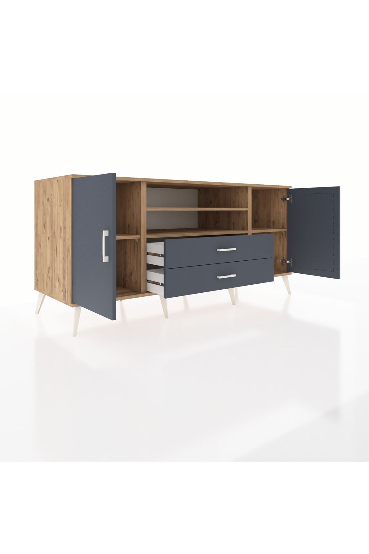 Kronos Konsol 4 Raflı 2 Çekmeceli 2 Kapaklı 176x59x83 - S610M018V26C