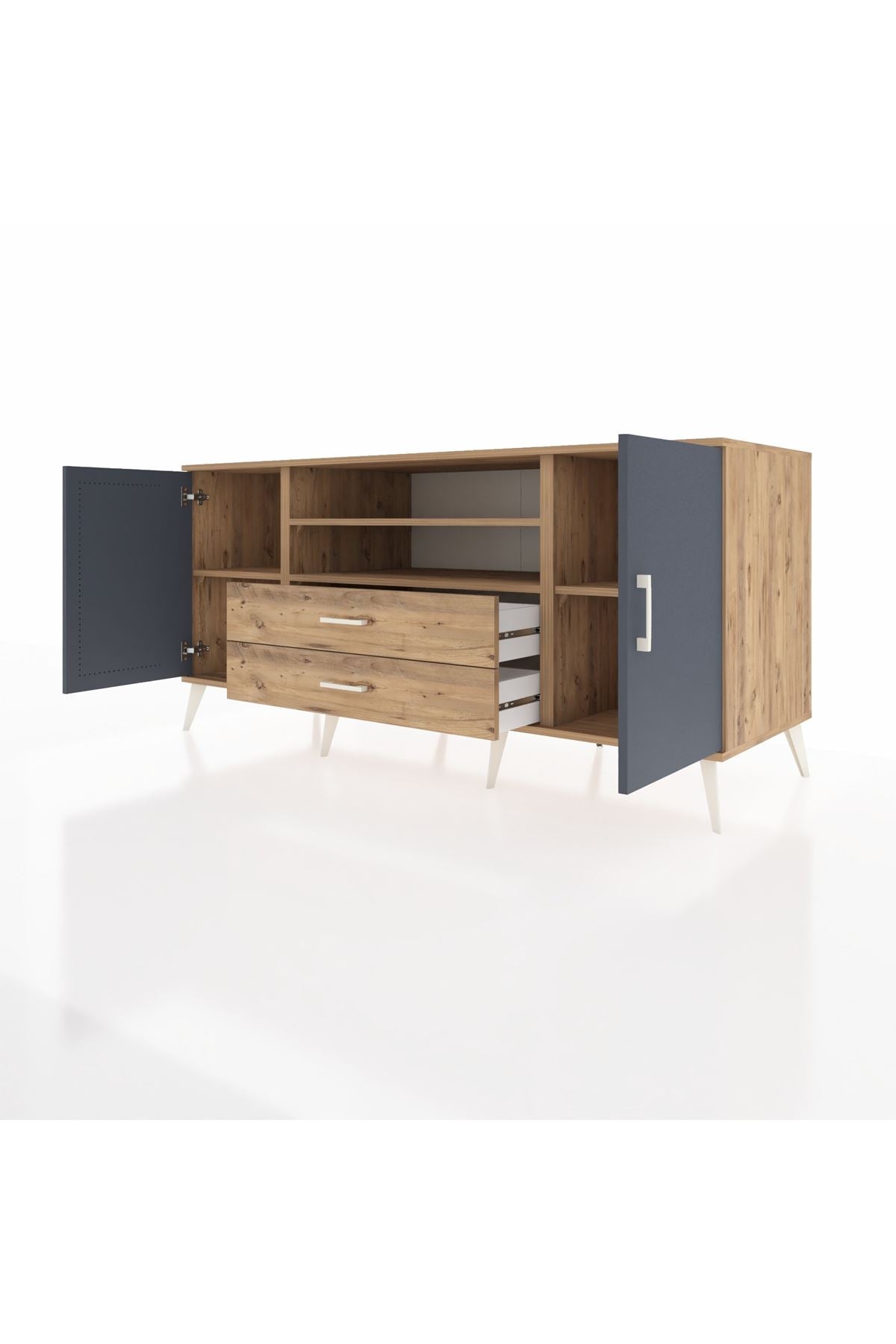 Kronos Konsol 4 Raflı 2 Çekmeceli 2 Kapaklı 176x59x83 - S610M018V27C