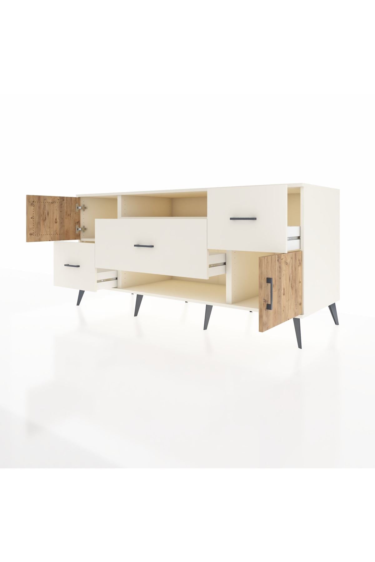 Kronos Konsol 2 Raflı 3 Çekmeceli 2 Kapaklı 176x59x83 - S610M020V01C
