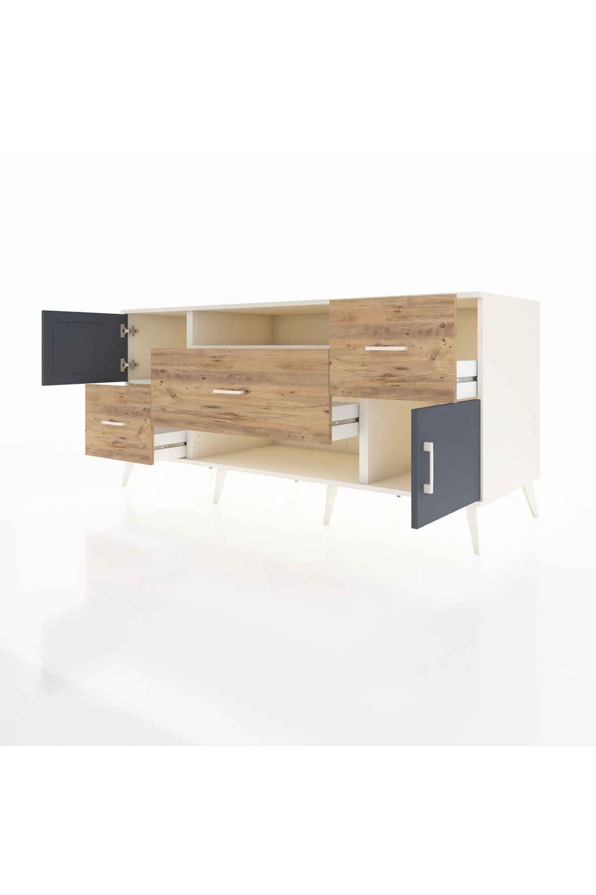 Kronos Konsol 2 Raflı 3 Çekmeceli 2 Kapaklı 176x59x83 - S610M020V09C