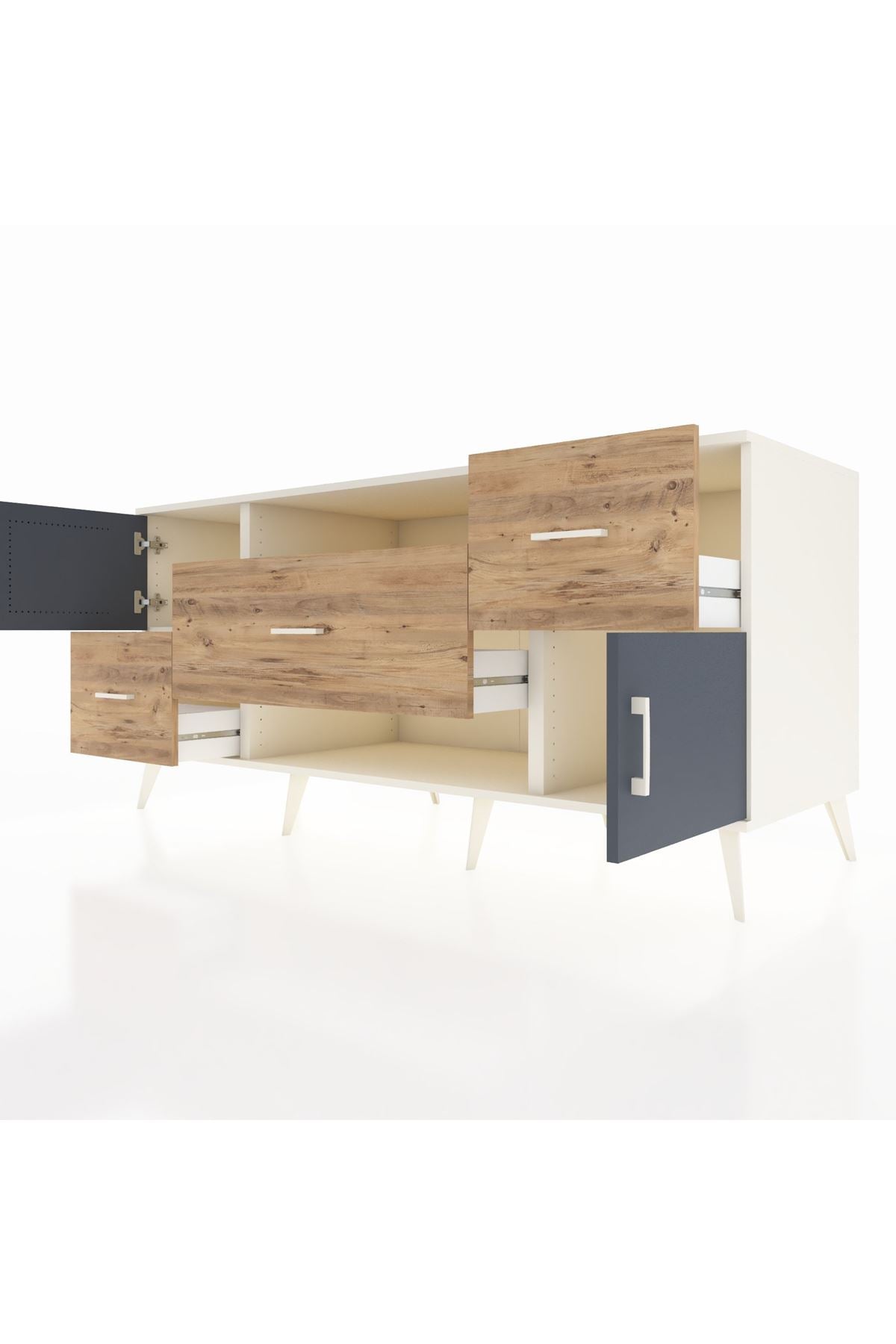 Kronos Konsol 2 Raflı 3 Çekmeceli 2 Kapaklı 176x59x83 - S610M020V09C