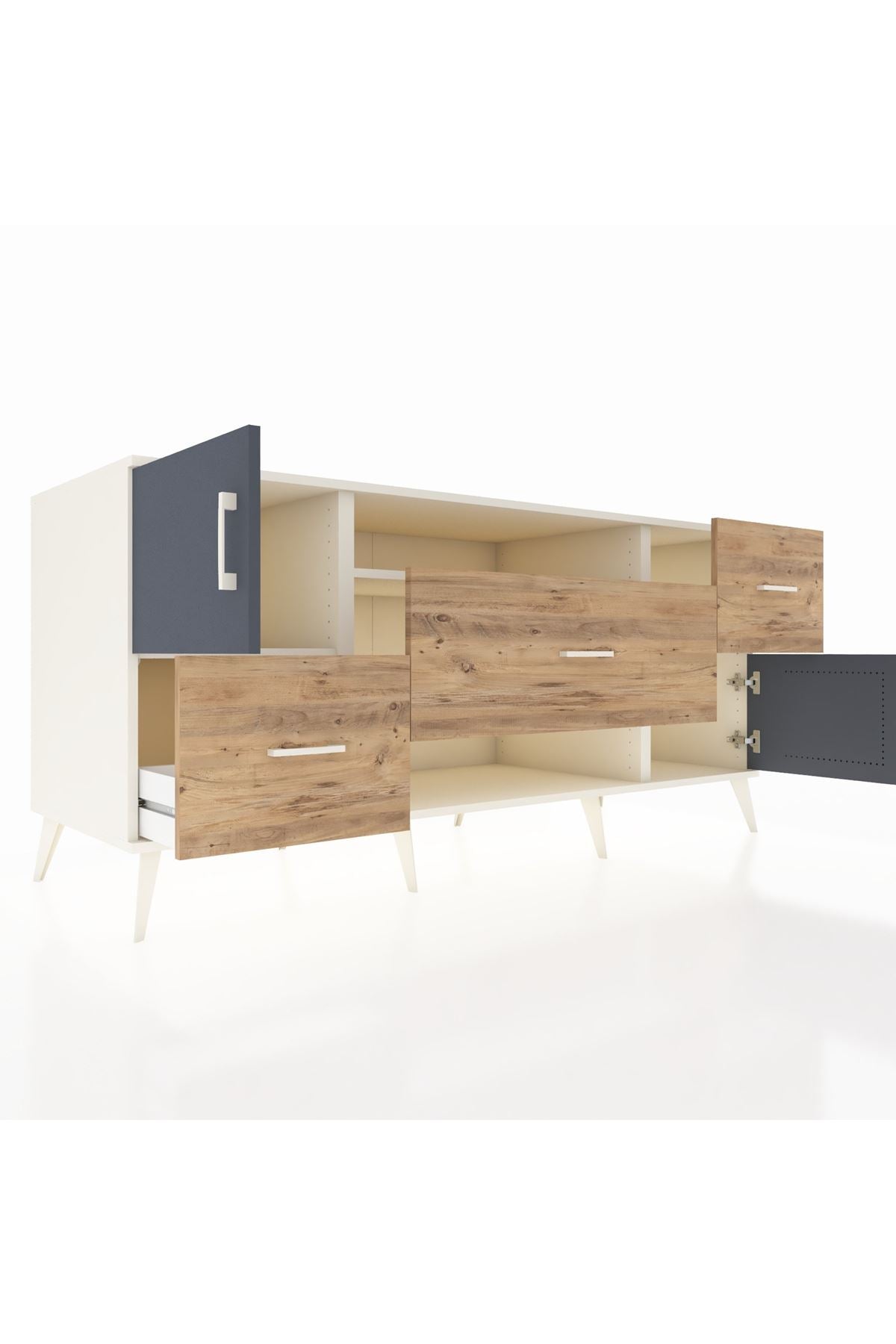 Kronos Konsol 2 Raflı 3 Çekmeceli 2 Kapaklı 176x59x83 - S610M020V09C