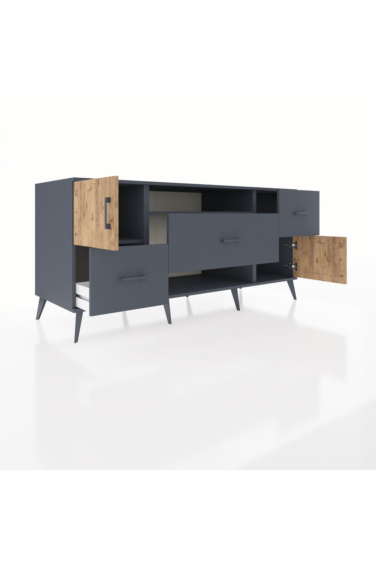 Kronos Konsol 2 Raflı 3 Çekmeceli 2 Kapaklı 176x59x83 - S610M020V11C