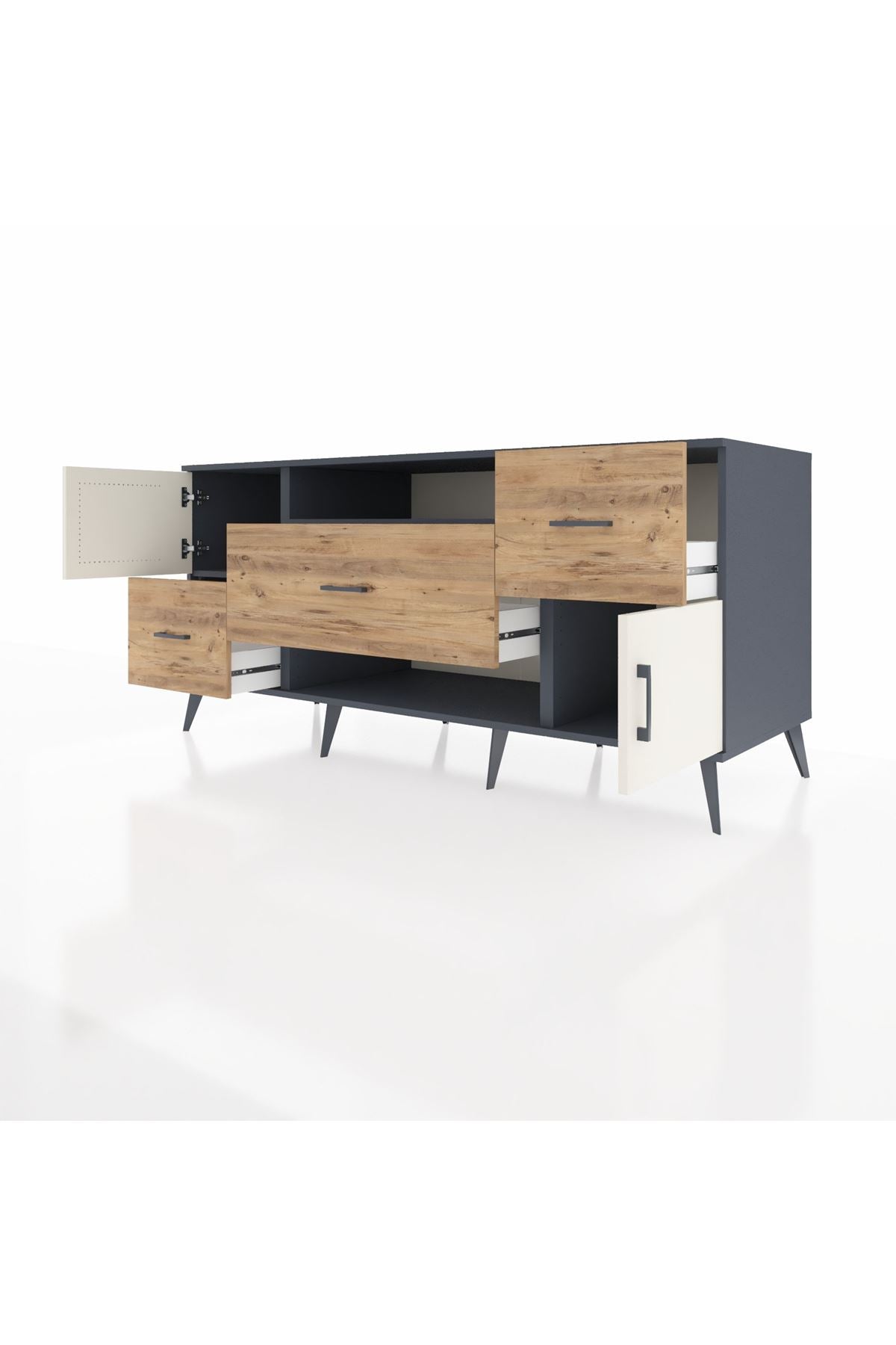 Kronos Konsol 2 Raflı 3 Çekmeceli 2 Kapaklı 176x59x83 - S610M020V15C