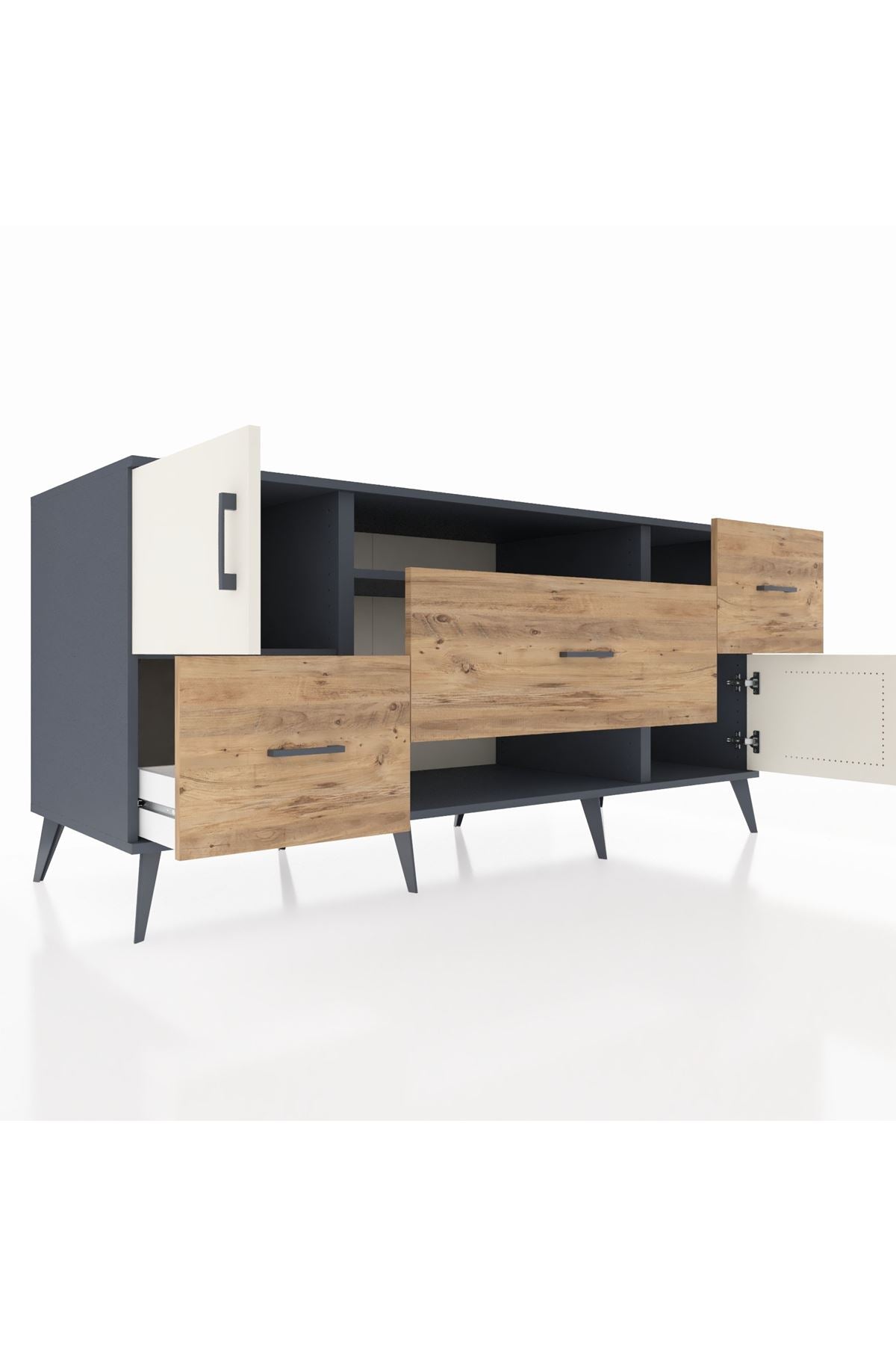Kronos Konsol 2 Raflı 3 Çekmeceli 2 Kapaklı 176x59x83 - S610M020V15C