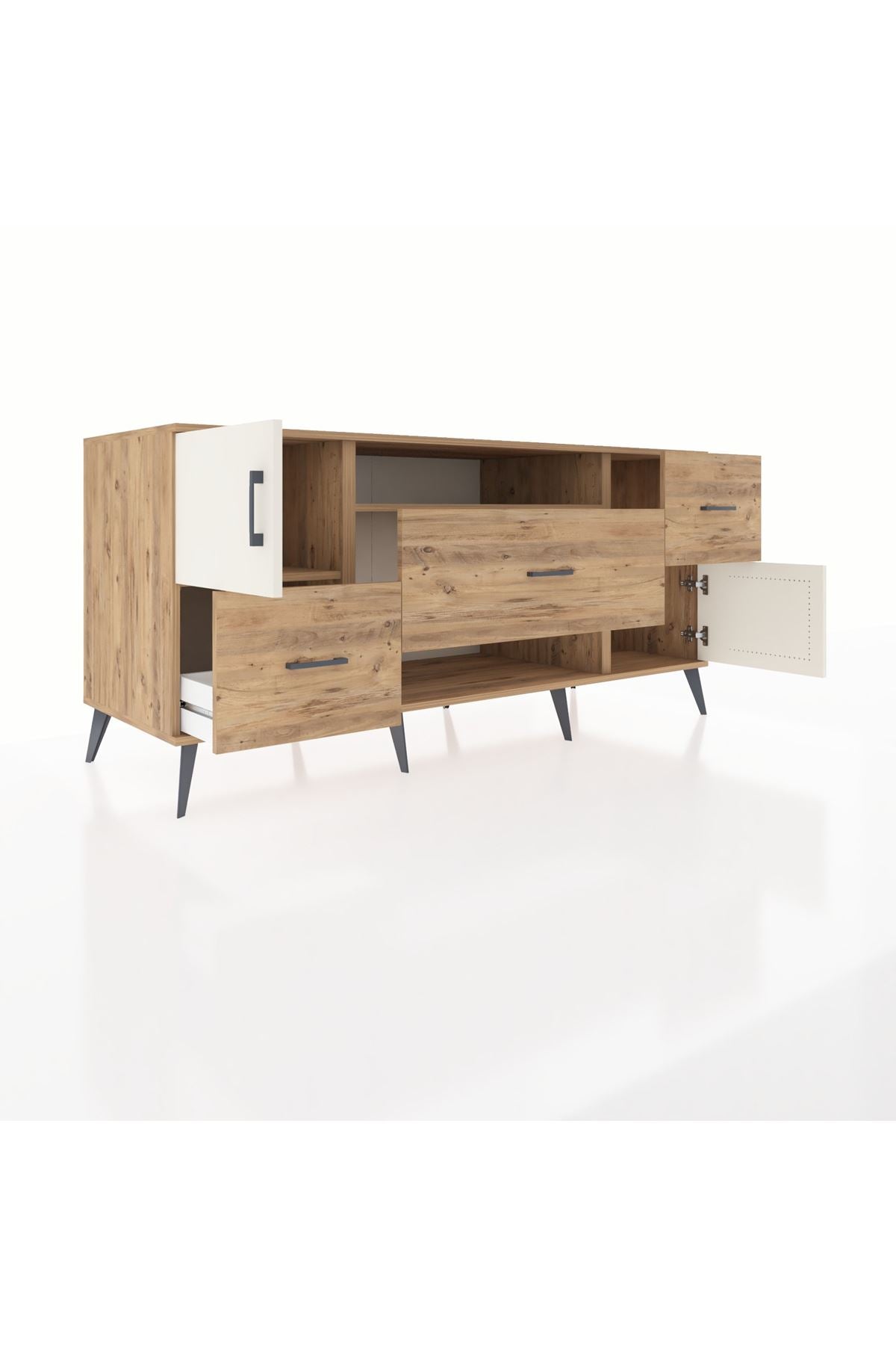 Kronos Konsol 2 Raflı 3 Çekmeceli 2 Kapaklı 176x59x83 - S610M020V24C
