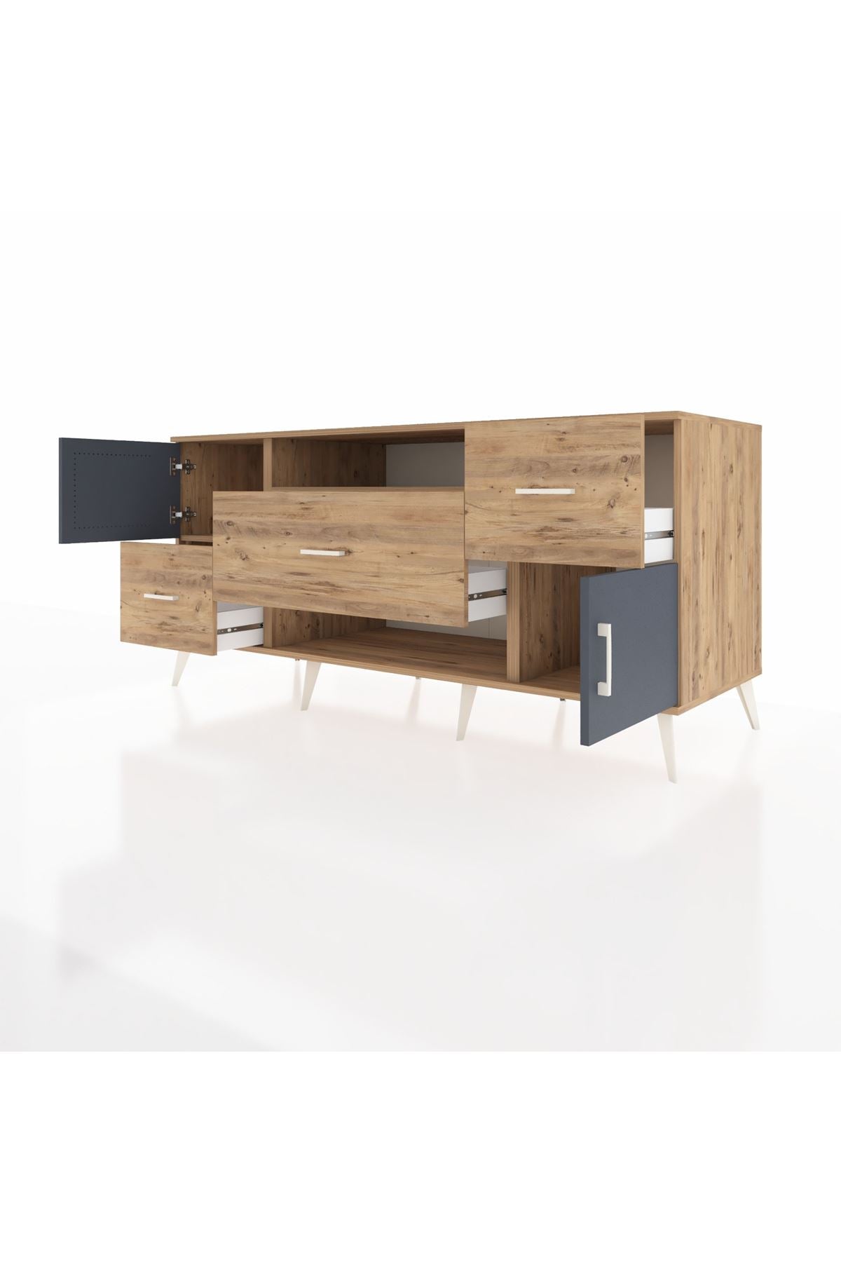 Kronos Konsol 2 Raflı 3 Çekmeceli 2 Kapaklı 176x59x83 - S610M020V27C