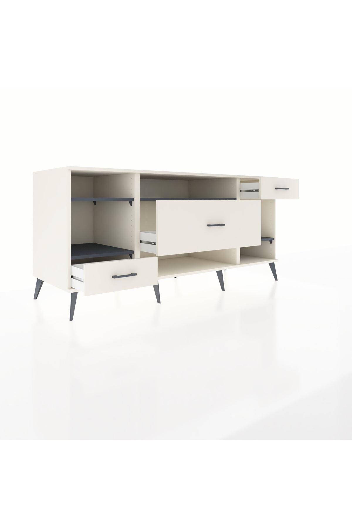Kronos Konsol 4 Raflı 3 Çekmeceli 176x59x83 - S610M021V07C