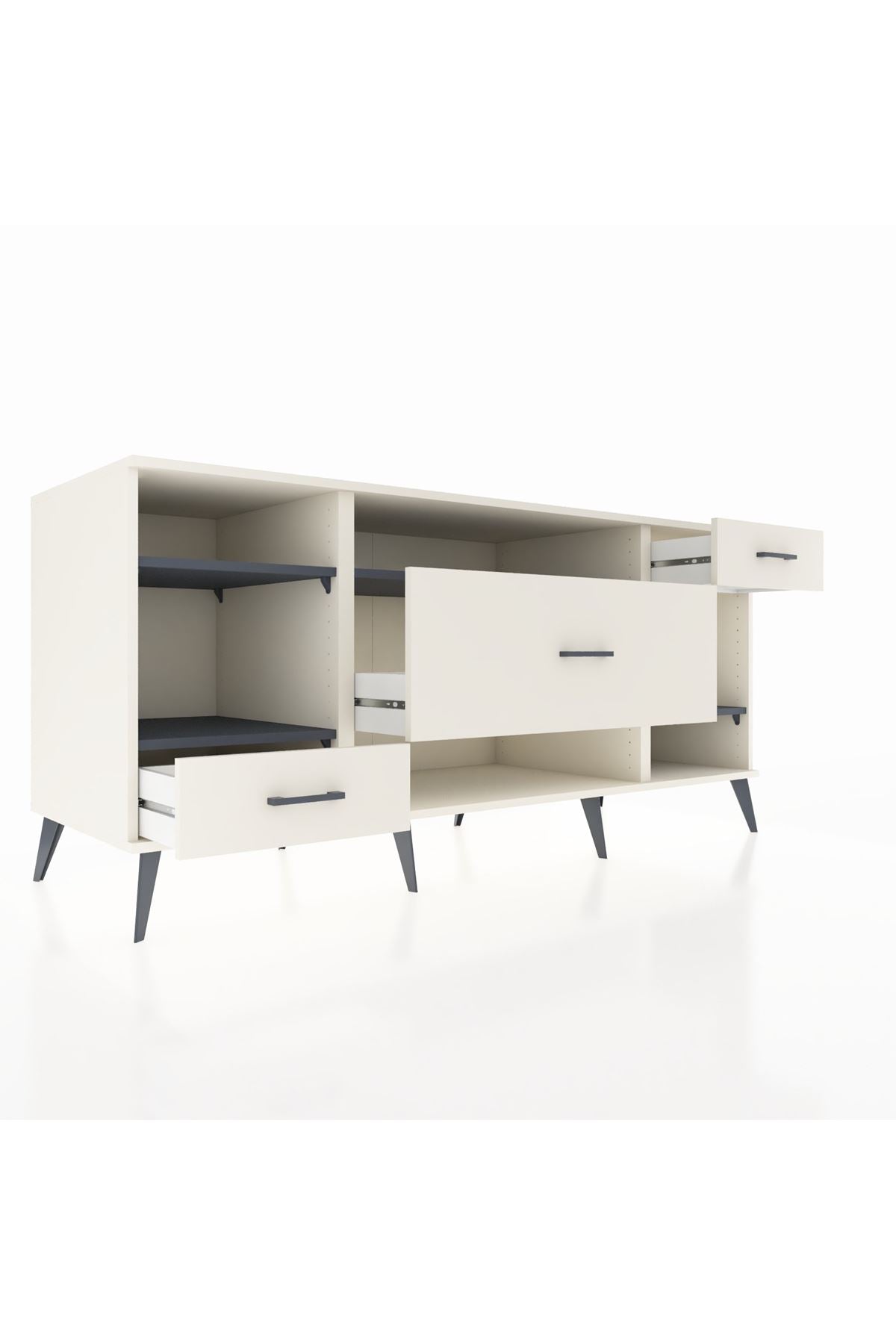 Kronos Konsol 4 Raflı 3 Çekmeceli 176x59x83 - S610M021V07C