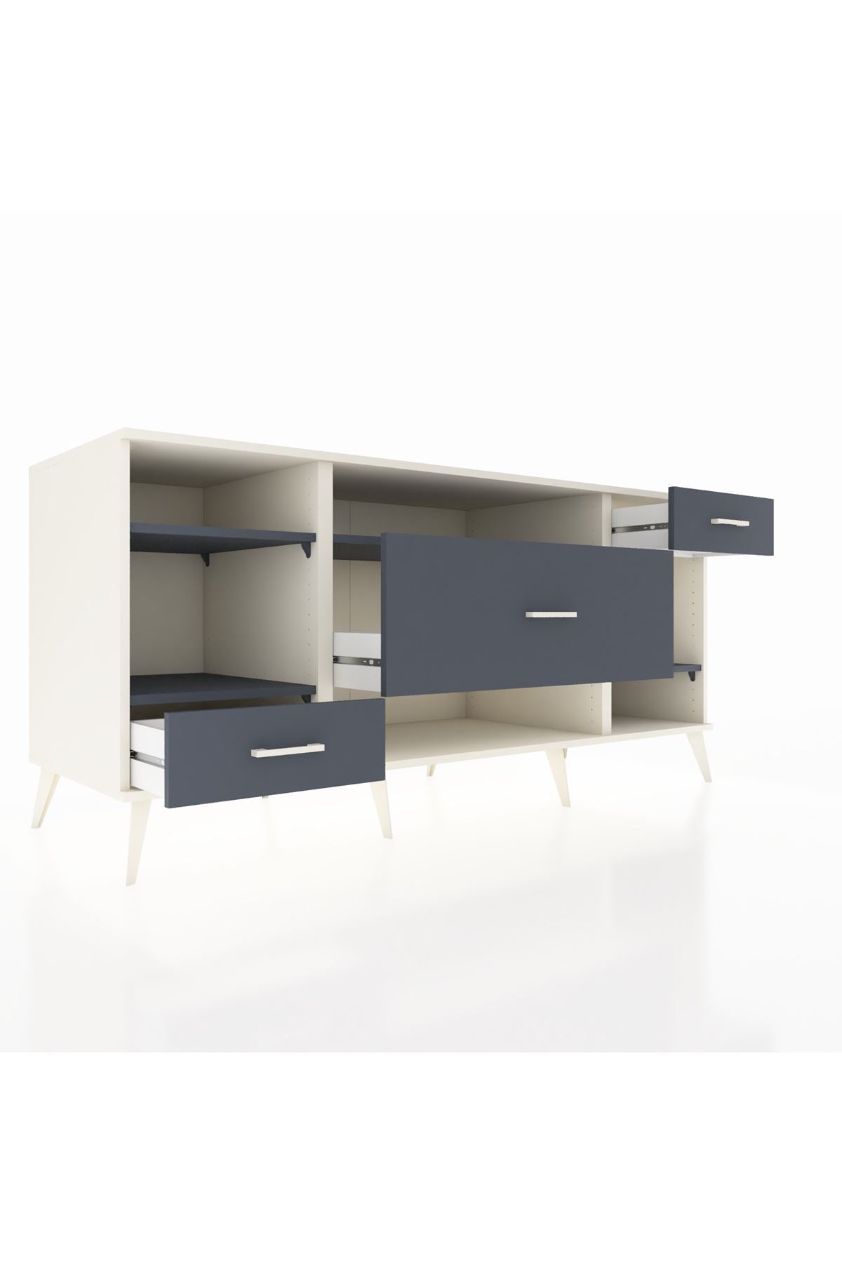 Kronos Konsol 4 Raflı 3 Çekmeceli 176x59x83 - S610M021V08C