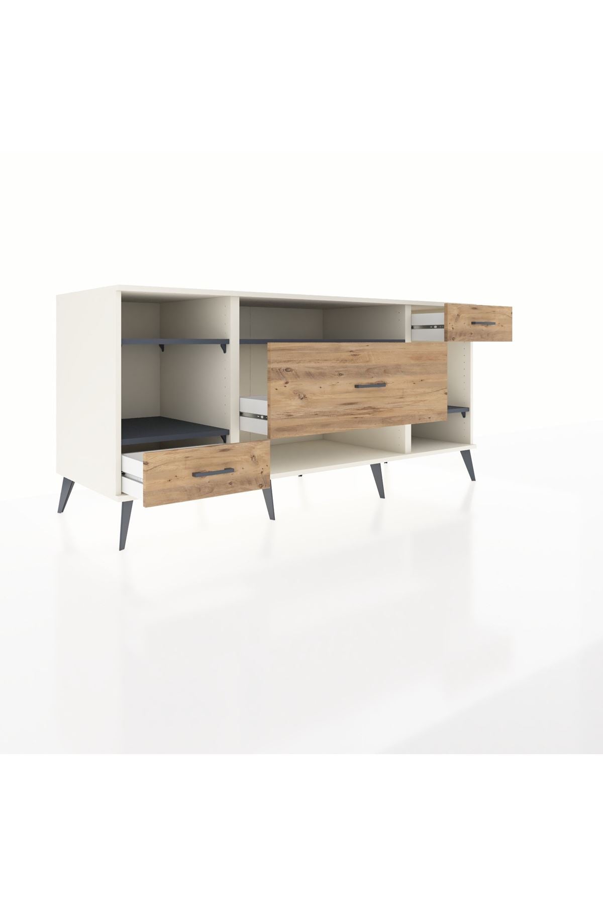 Kronos Konsol 4 Raflı 3 Çekmeceli 176x59x83 - S610M021V09C