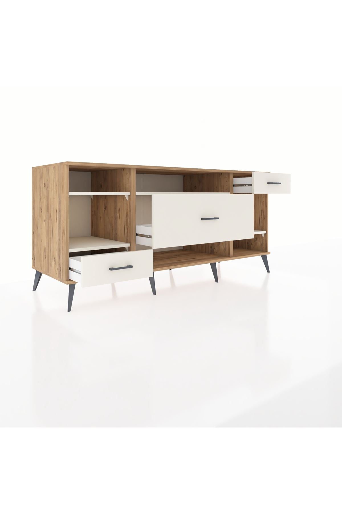 Kronos Konsol 4 Raflı 3 Çekmeceli 176x59x83 - S610M021V22C