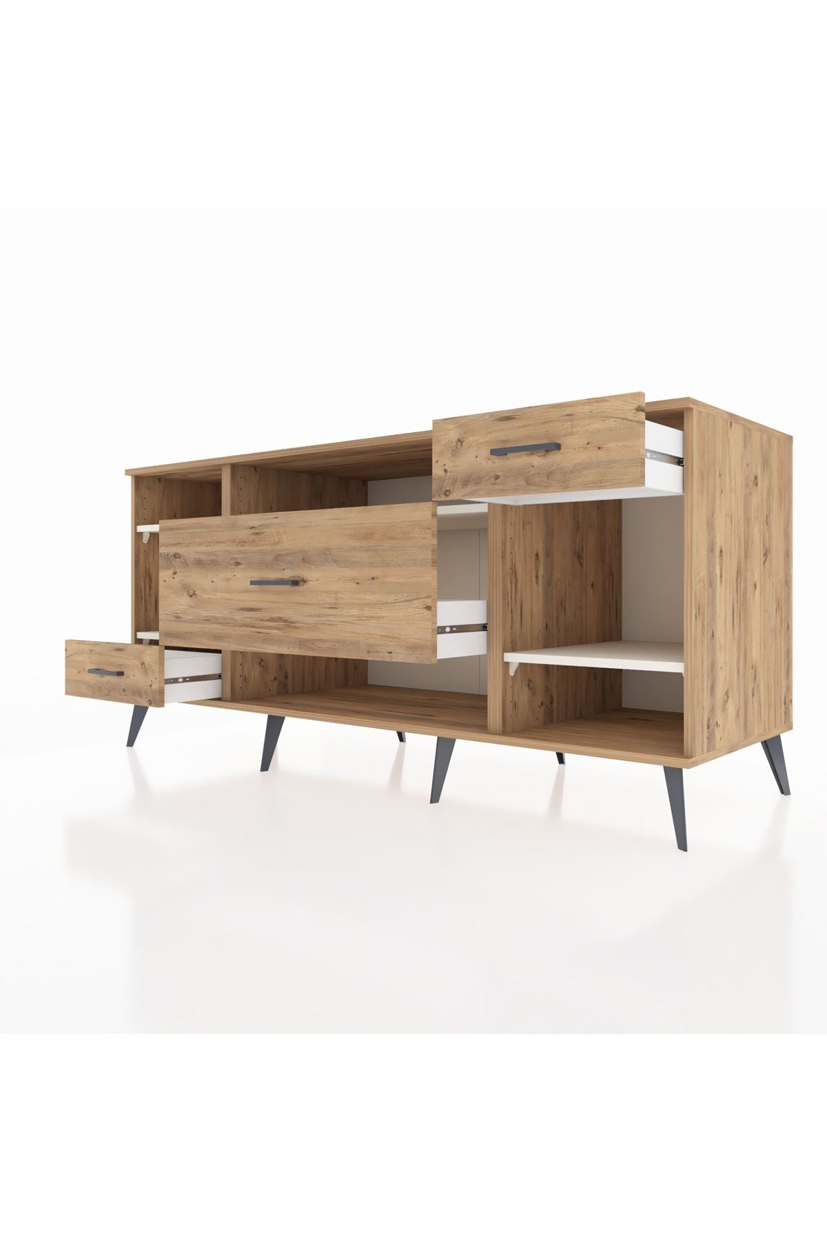 Kronos Konsol 4 Raflı 3 Çekmeceli 176x59x83 - S610M021V24C