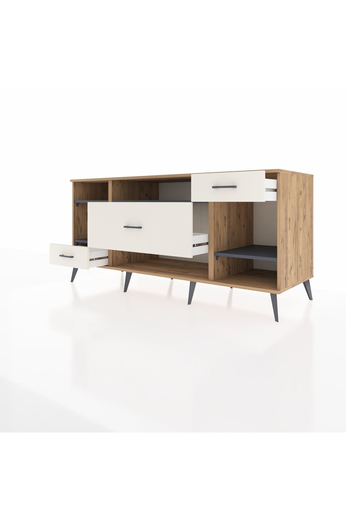 Kronos Konsol 4 Raflı 3 Çekmeceli 176x59x83 - S610M021V25C