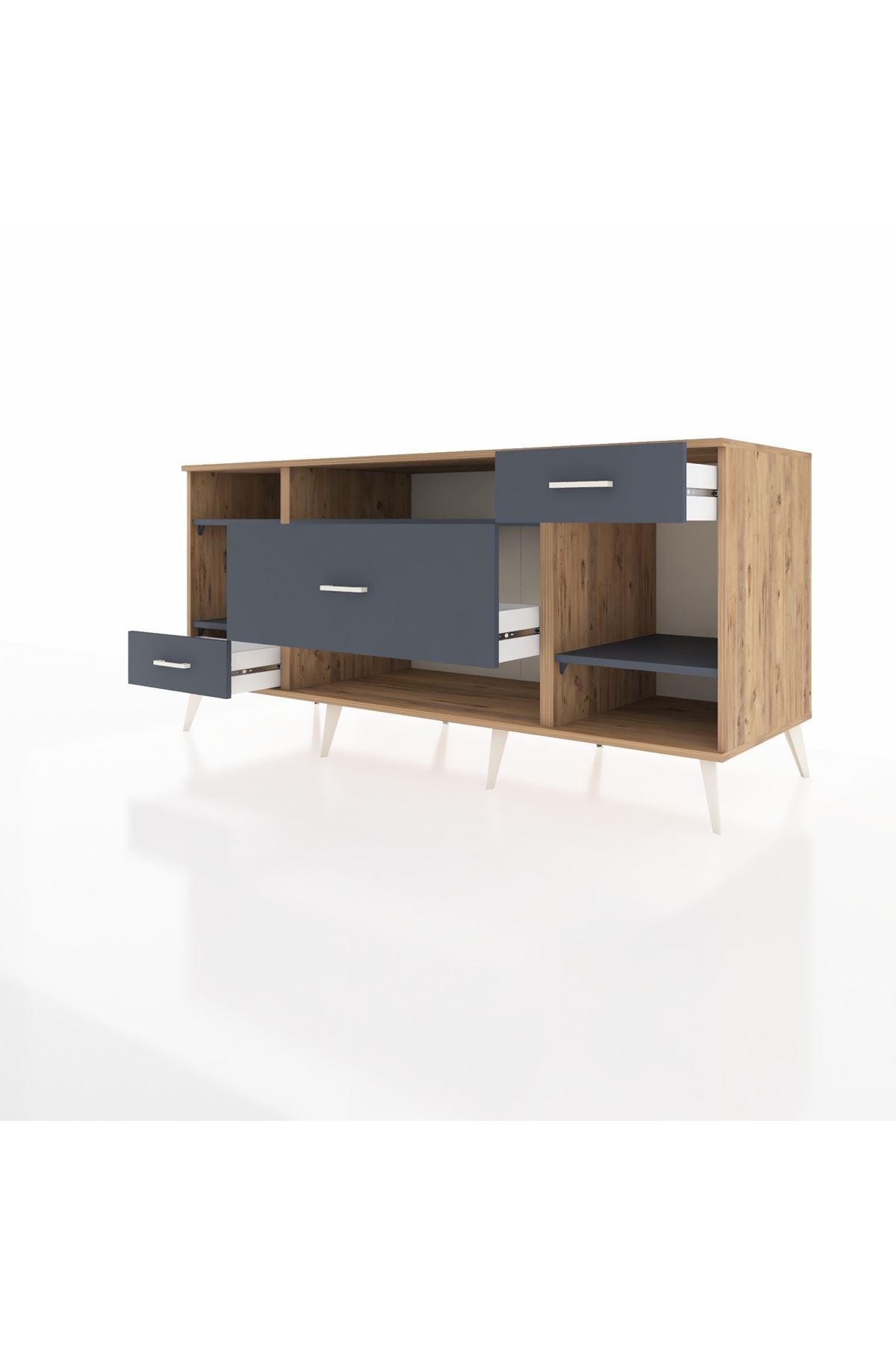 Kronos Konsol 4 Raflı 3 Çekmeceli 176x59x83 - S610M021V26C
