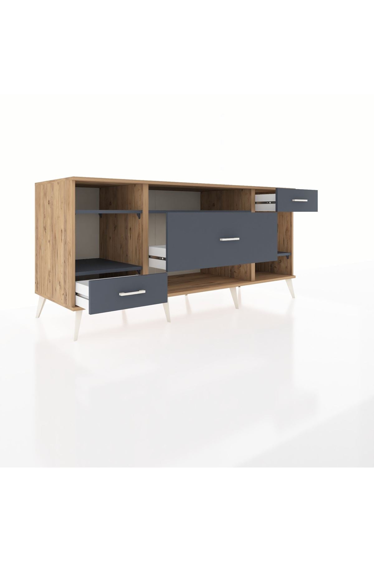 Kronos Konsol 4 Raflı 3 Çekmeceli 176x59x83 - S610M021V26C