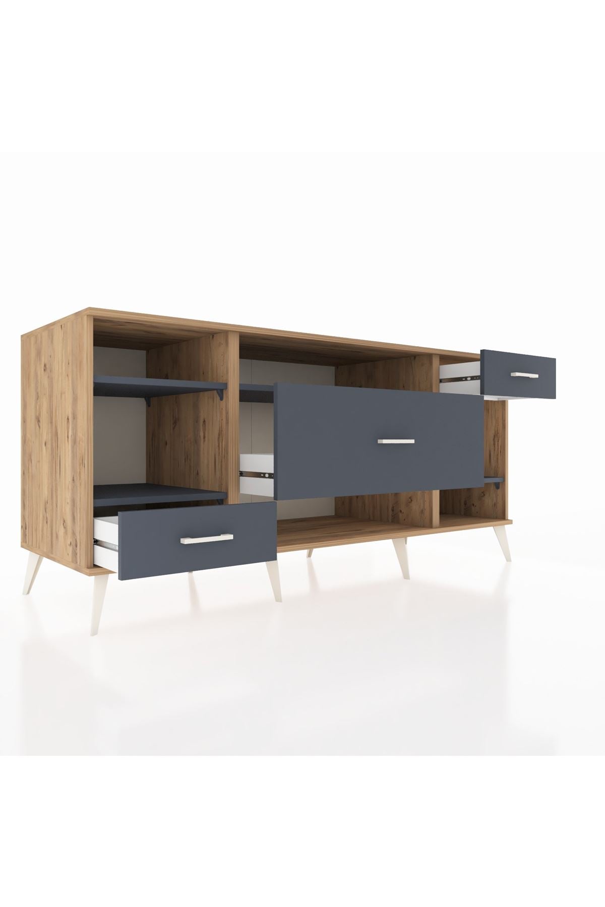 Kronos Konsol 4 Raflı 3 Çekmeceli 176x59x83 - S610M021V26C
