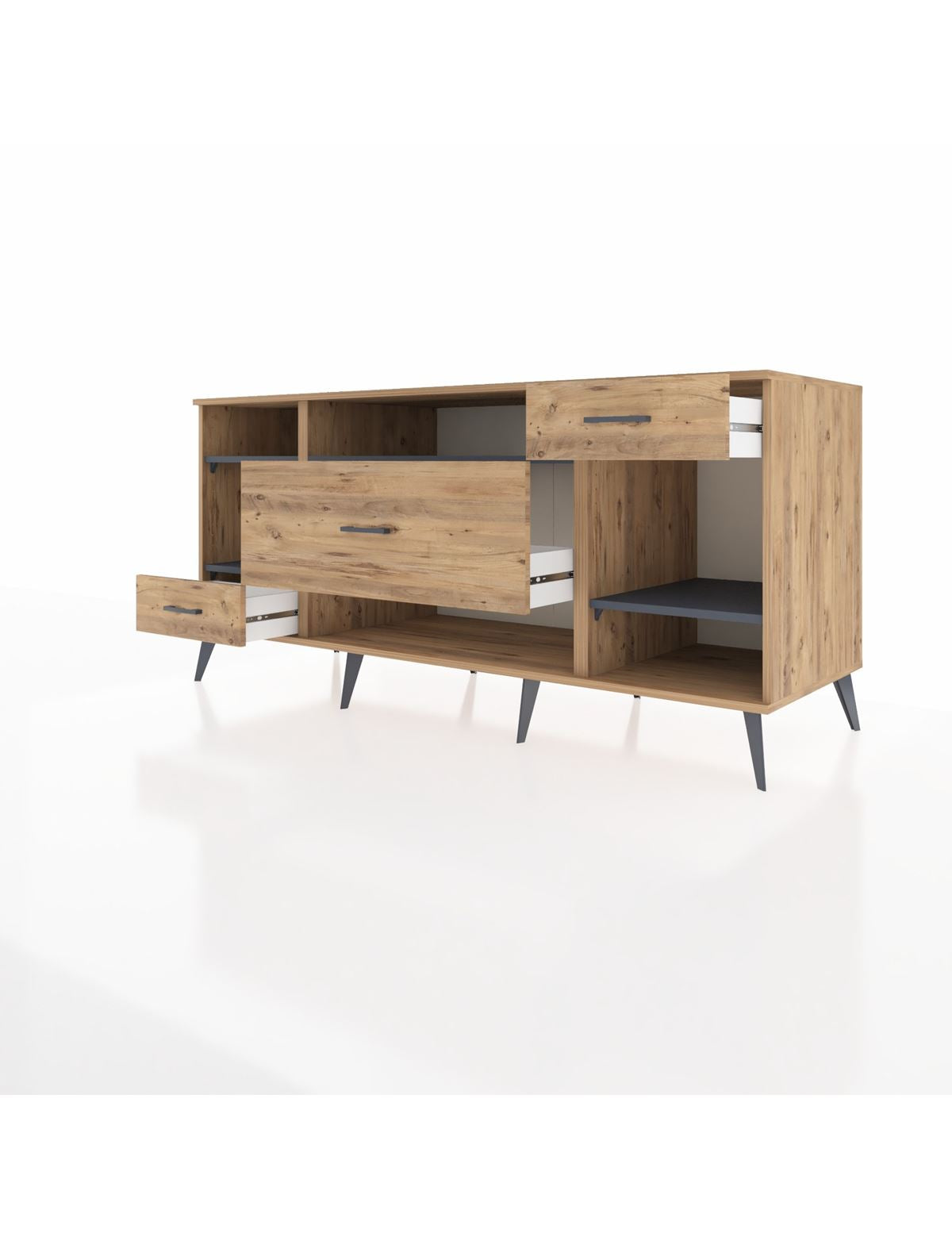 Kronos Konsol 4 Raflı 3 Çekmeceli 176x59x83 - S610M021V27C