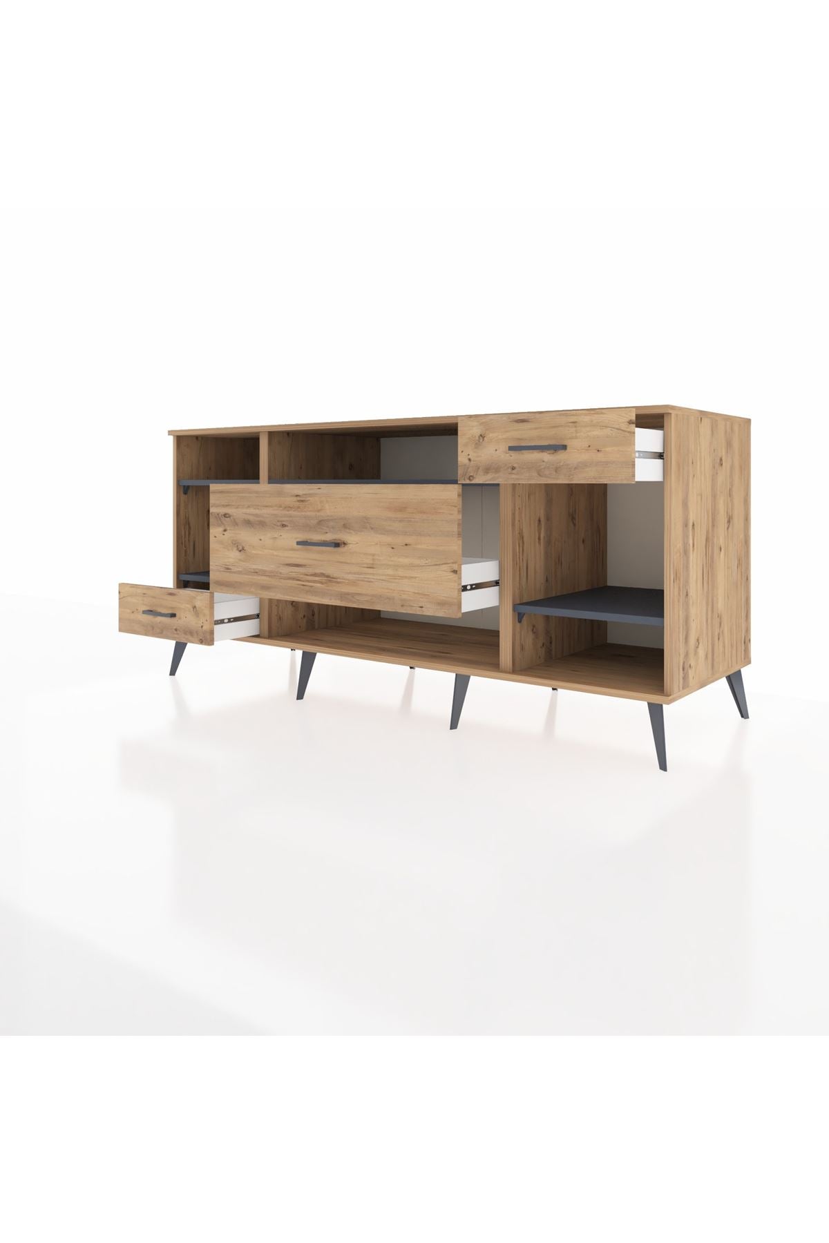 Kronos Konsol 4 Raflı 3 Çekmeceli 176x59x83 - S610M021V27C